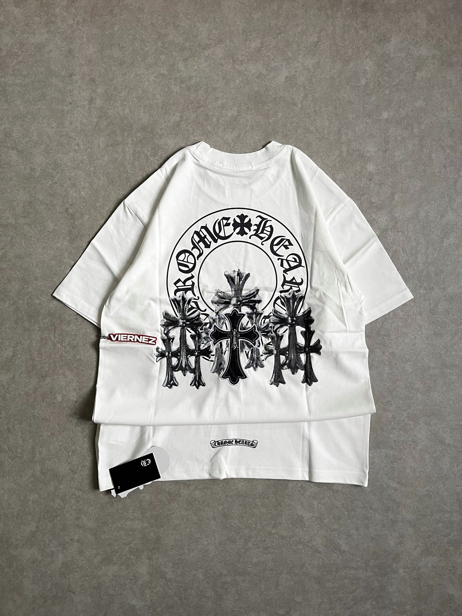 Chrome Hearts MULTI-CROSS white tee - SMALL