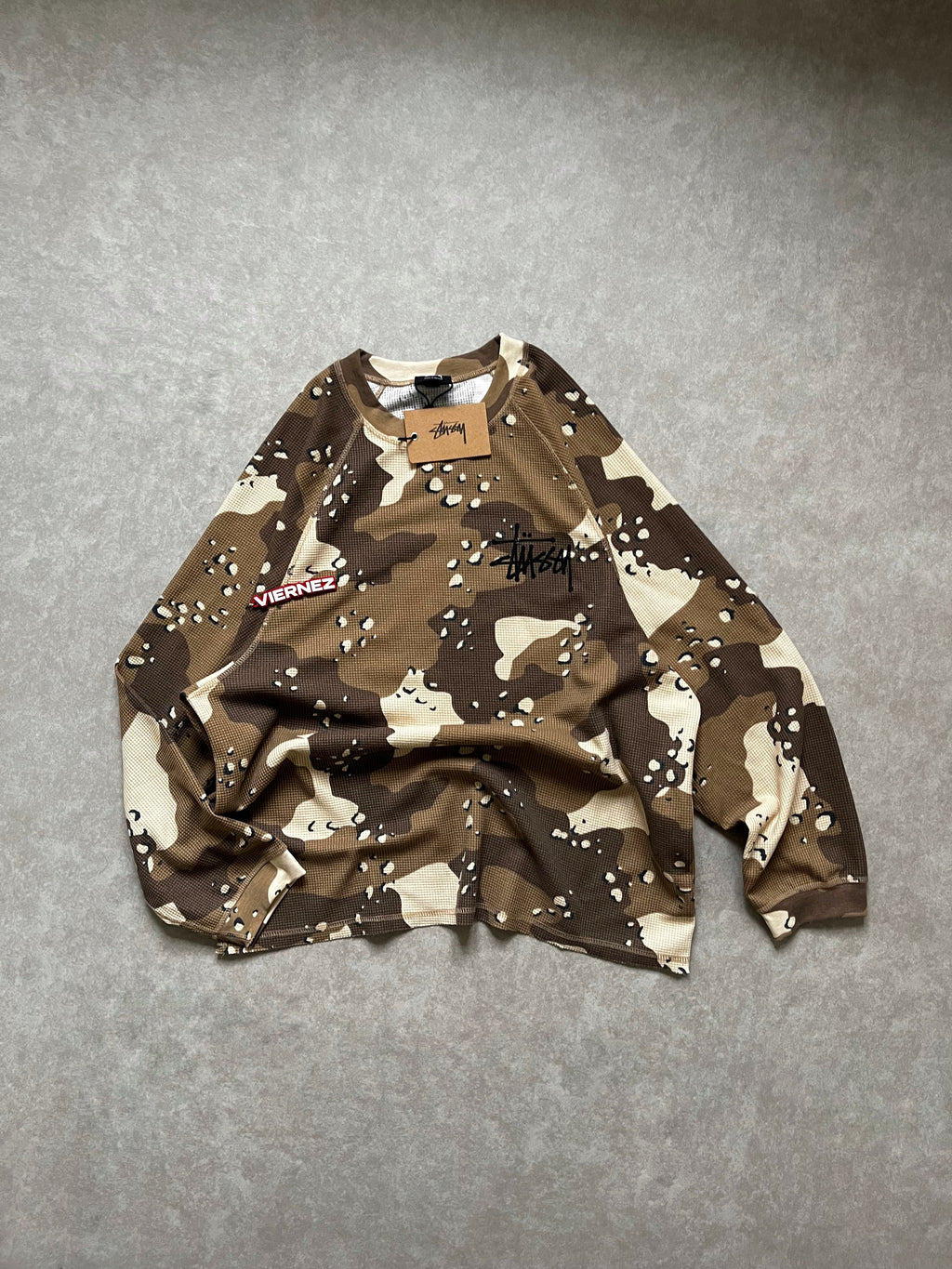Stussy Sand Camo Waffle longsleeves