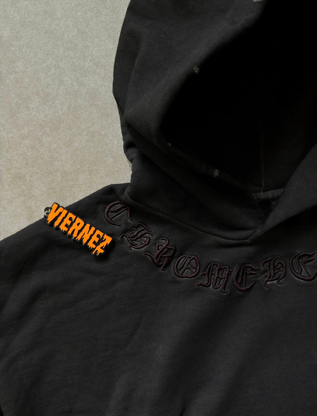 Chrome Hearts Gothic Patchwork Distressed Hoodie