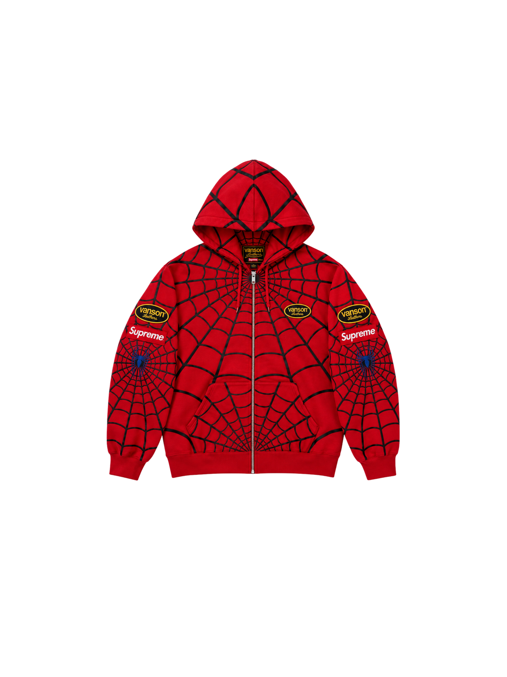 Supreme x Vanson Leathers x Marvel Spider-Man Zip-up Hoodie