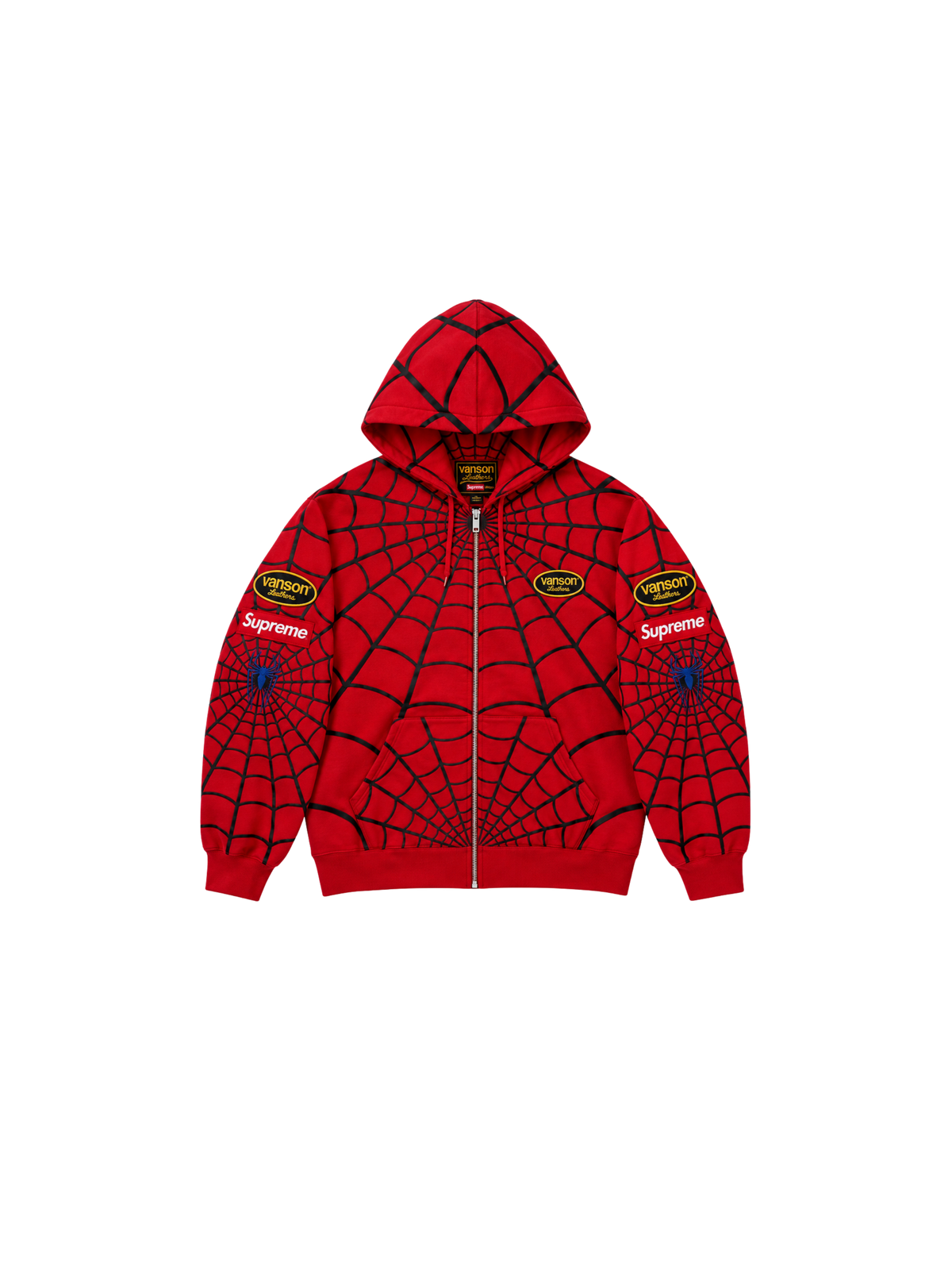 Supreme x Vanson Leathers x Marvel Spider-Man Zip-up Hoodie