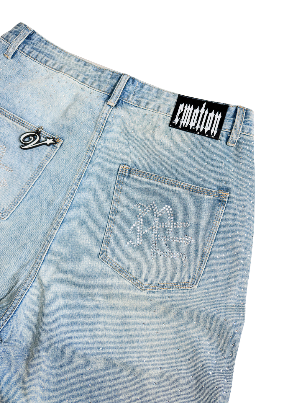Mixed Emotion Rhinestone Denim Shorts