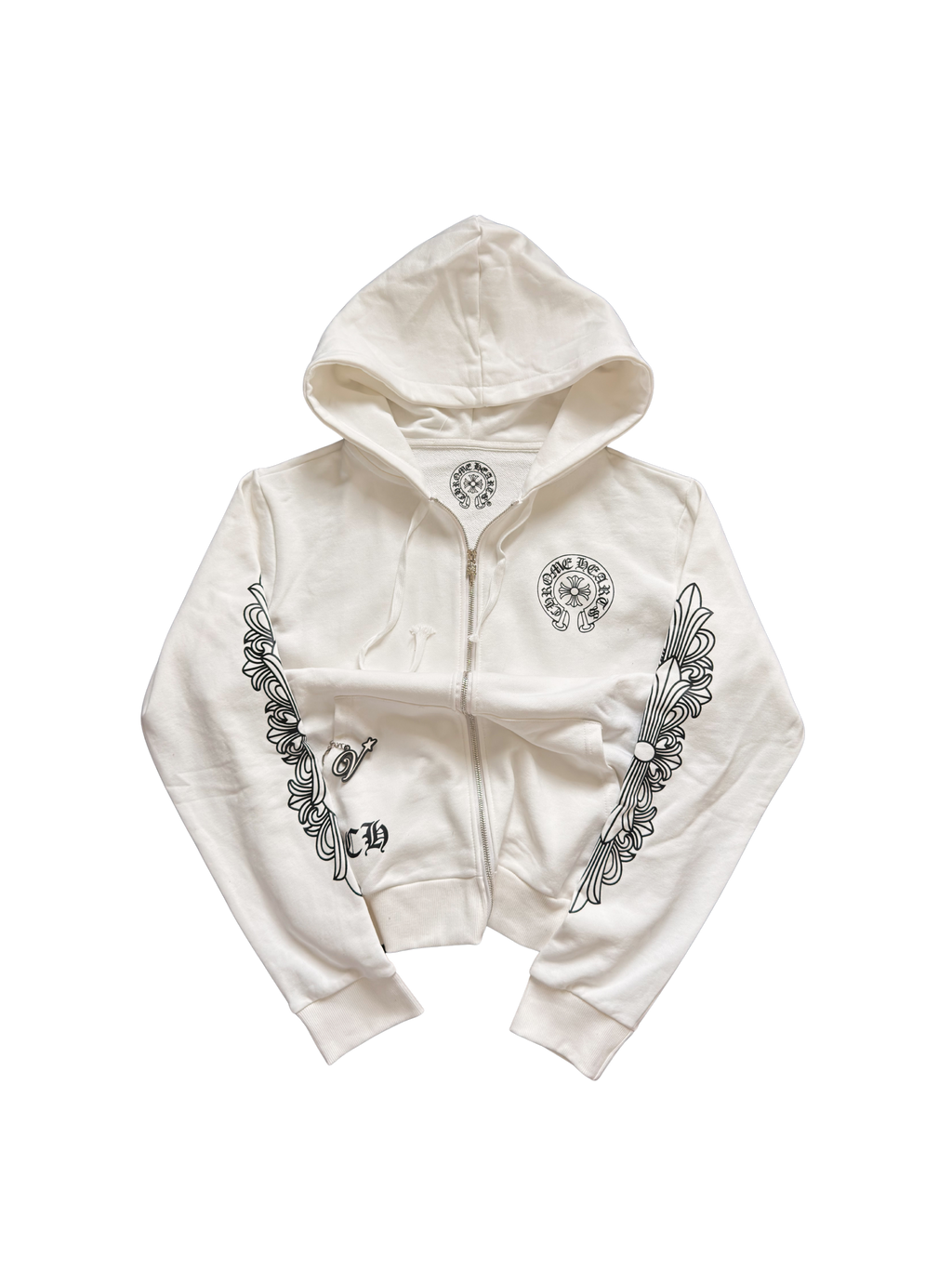 Chrome Hearts Las Vegas Exclusive horseshoe zip hoodie in White