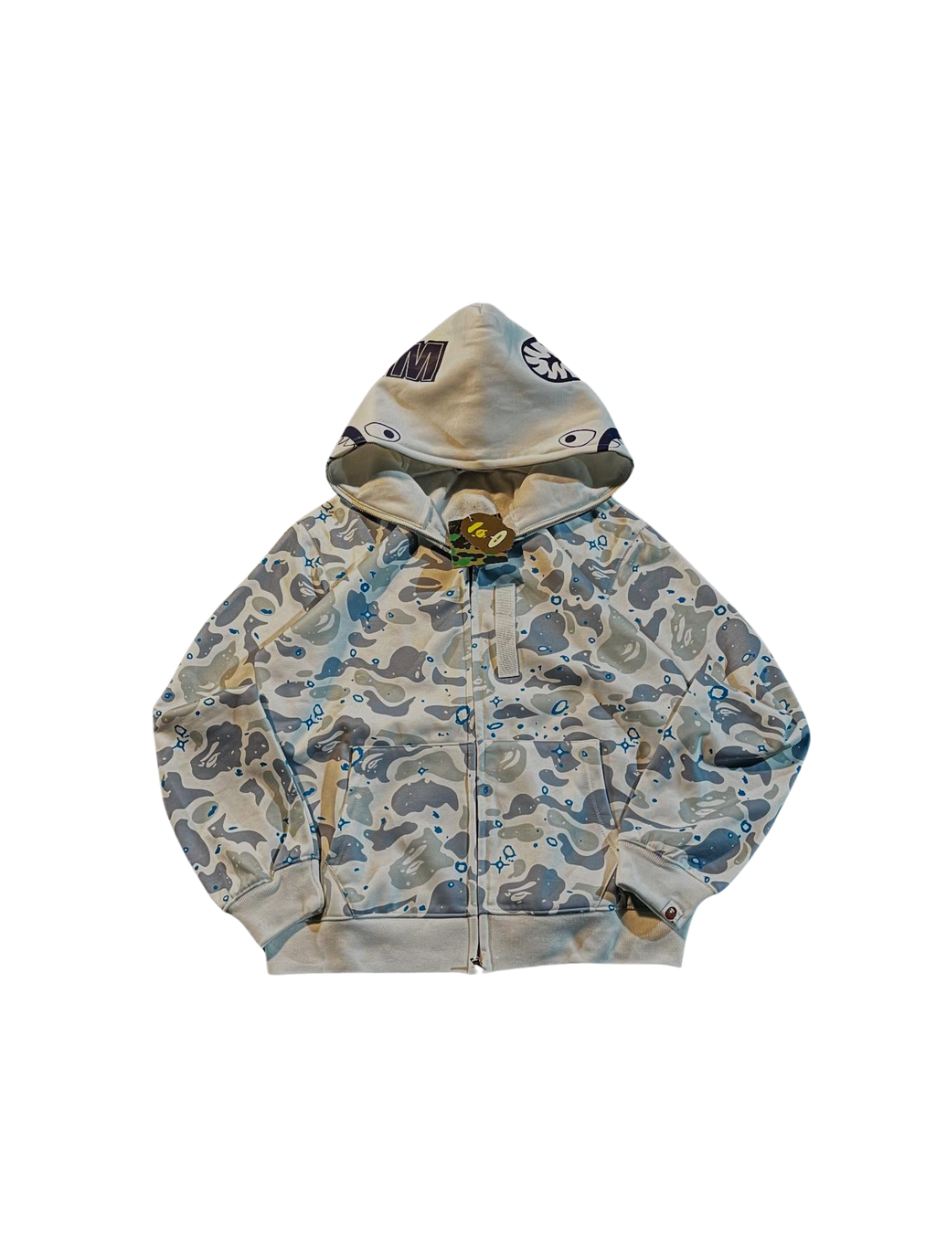 Bape shark camo white hoodie