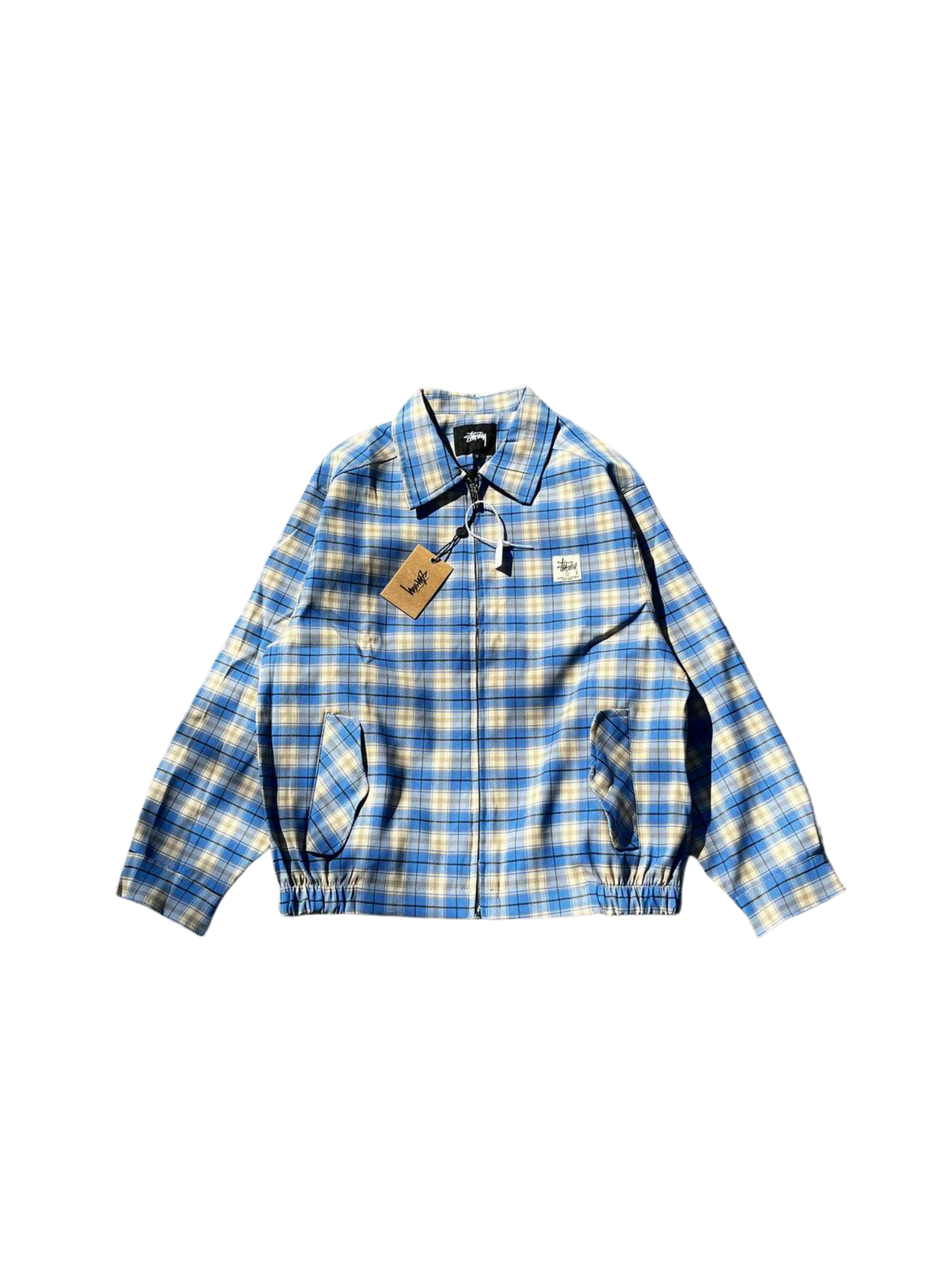 Stussy Blue Plaid Collared Coach Jacket (24SS)