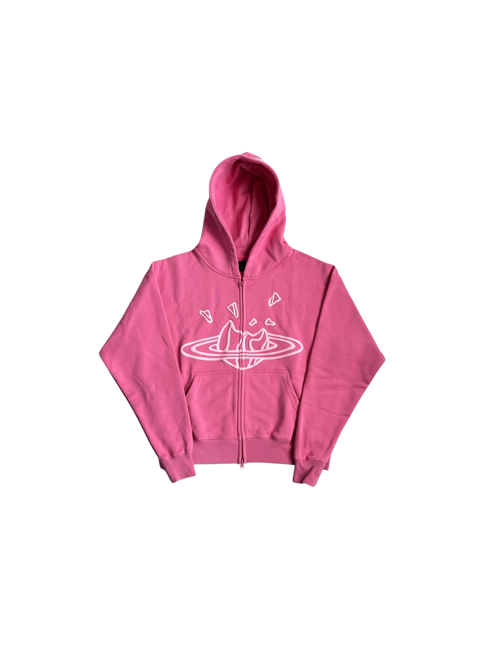 Broken Planet Zip Up Hoodie Candy Pink