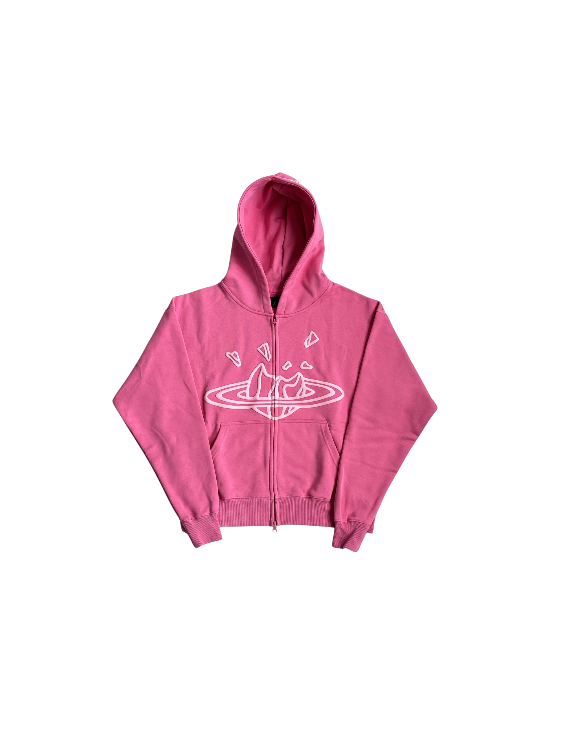 Broken Planet Zip Up Hoodie Candy Pink