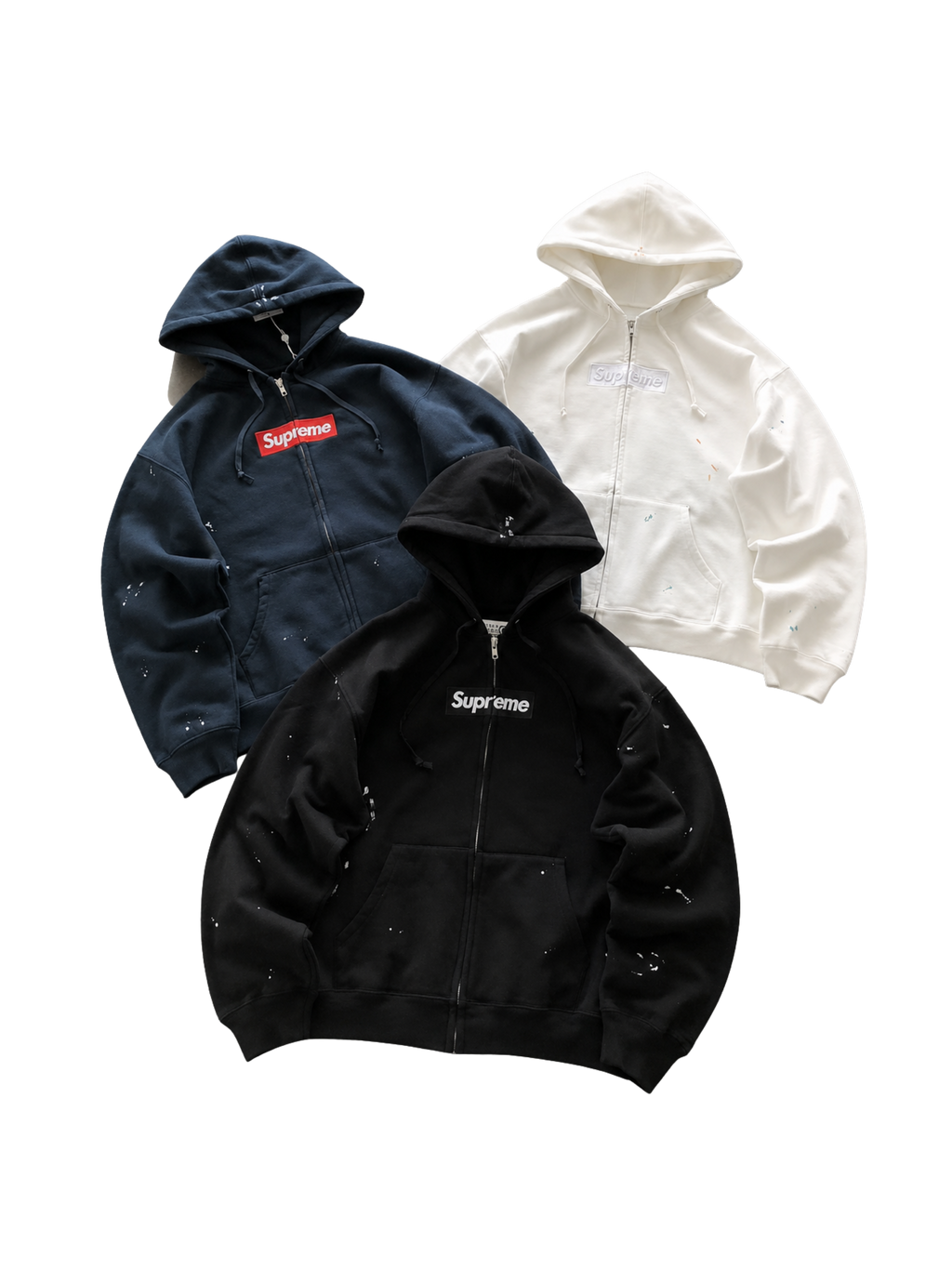Supreme x MM6 Box Logo Zip Up Hoodie