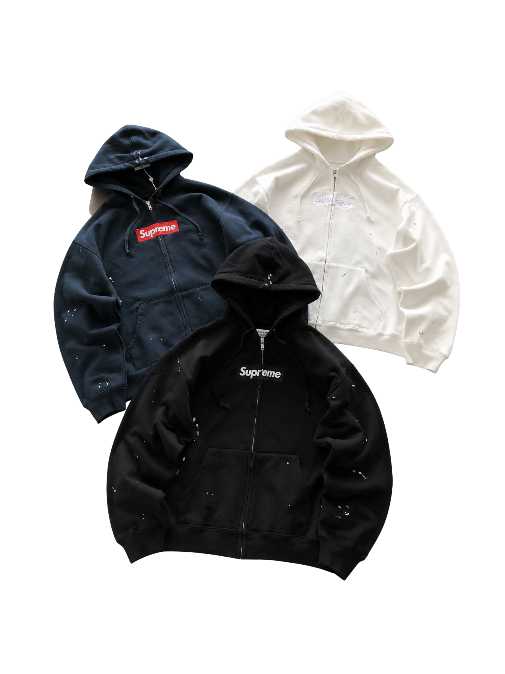 Supreme x MM6 Box Logo Zip Up Hoodie