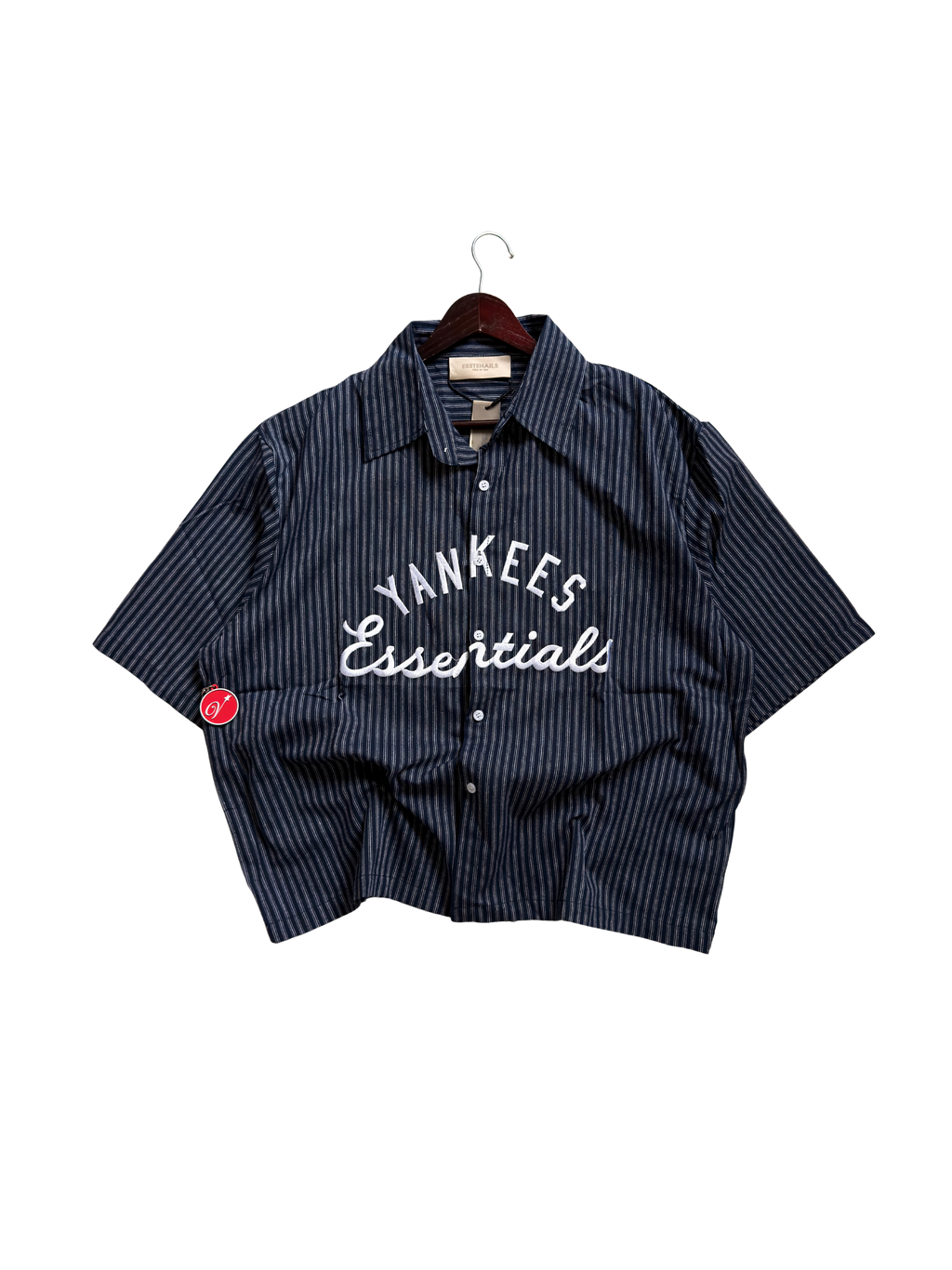 Yankees X Fog Pinstripe Polo in Navy Blue Medium - ON HAND