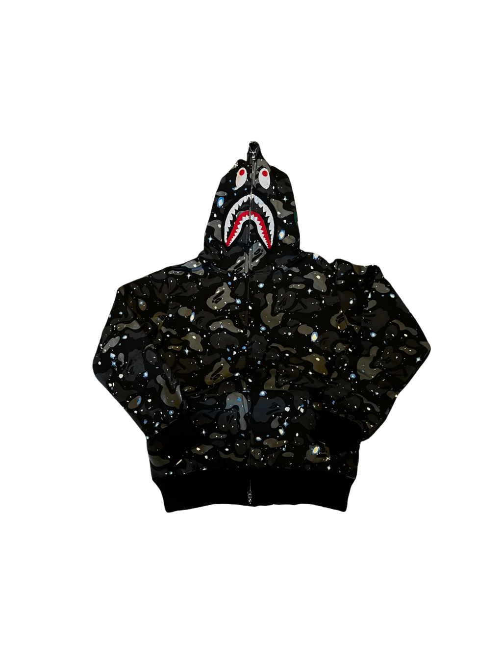 Bape shark camo full zip black