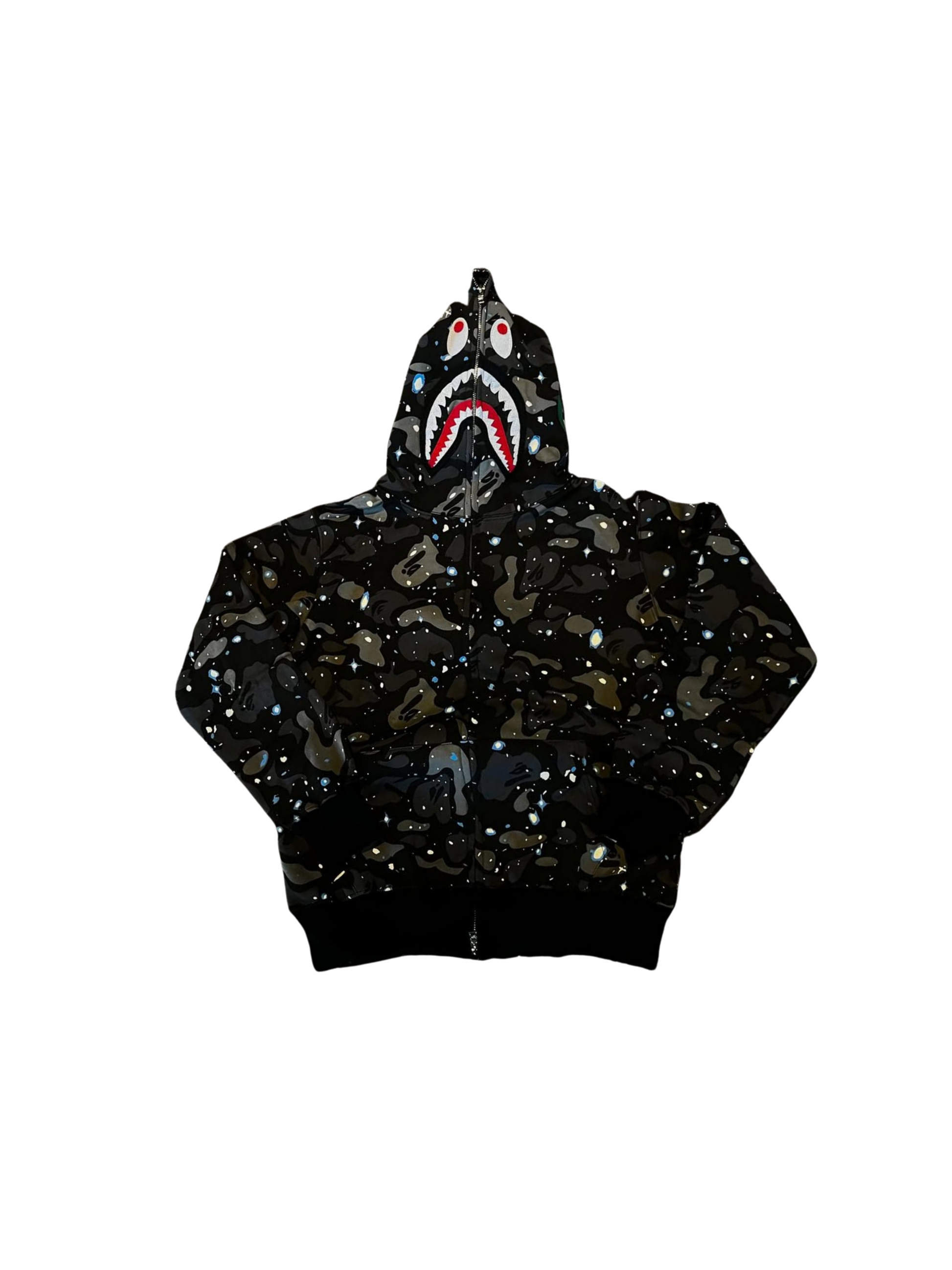Bape shark camo full zip black