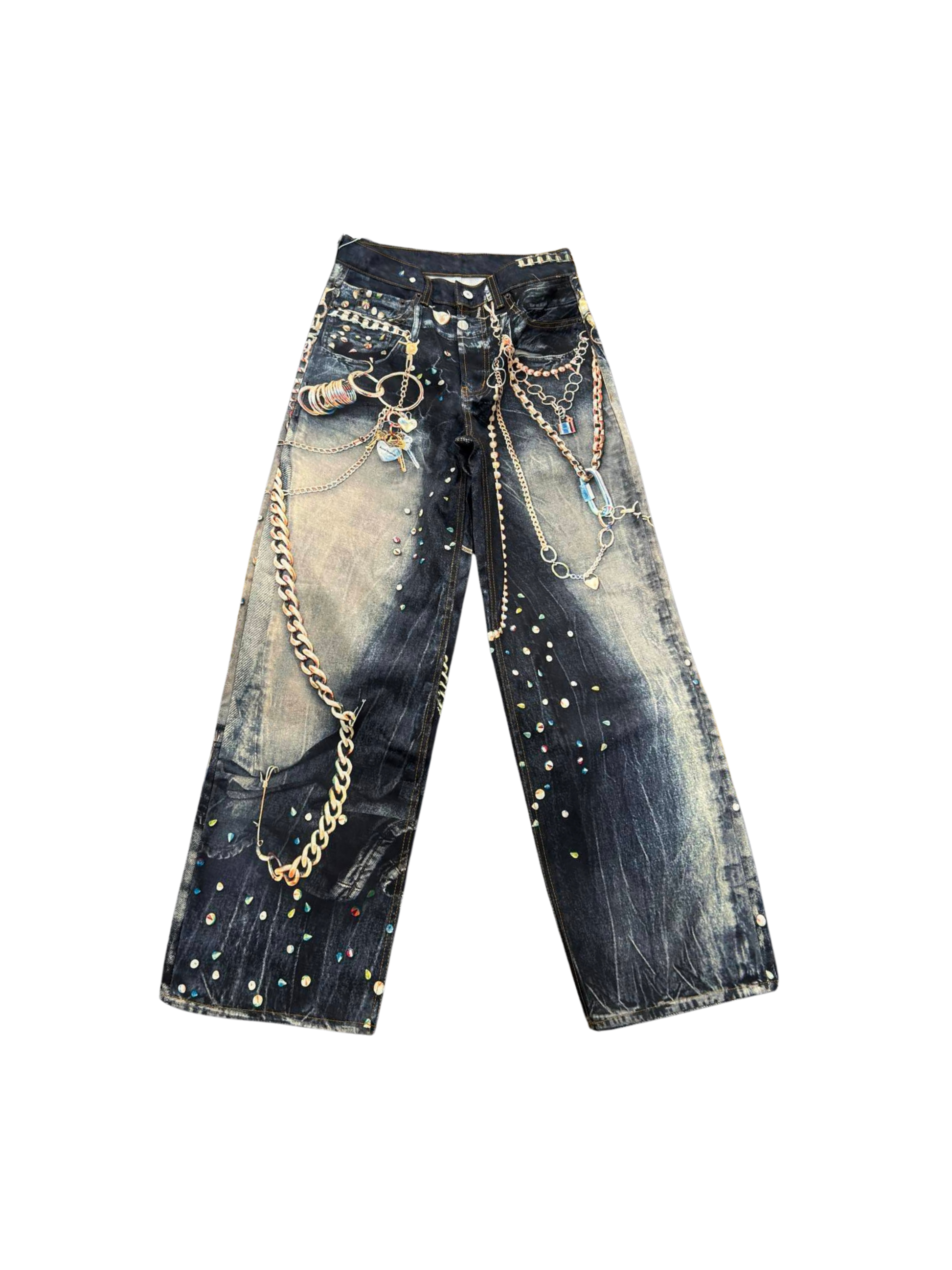 ACNE STUDIOS TROMPE-L’OEIL CHARM CHAIN PANTS