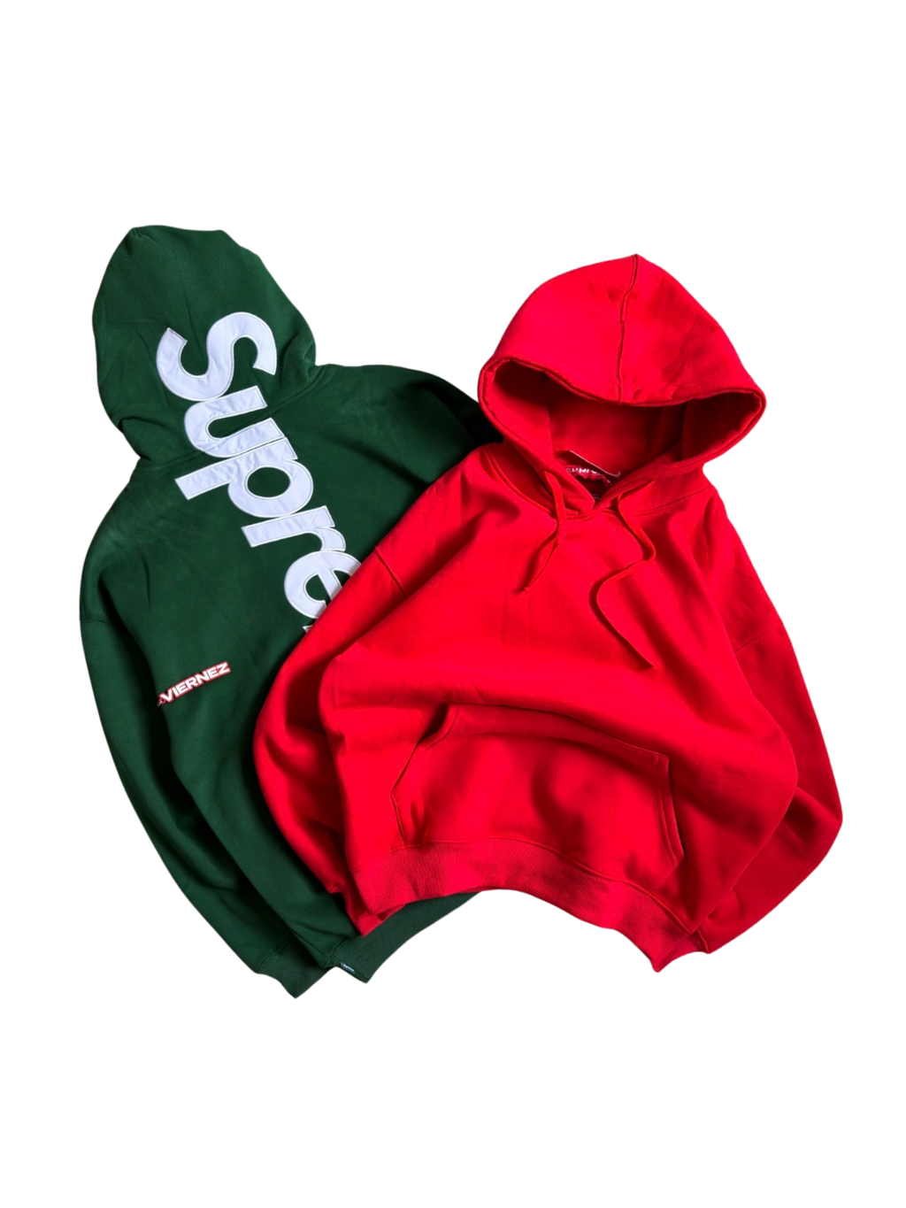 Supreme Satin Appliqué Hoodie (Green and Red)
