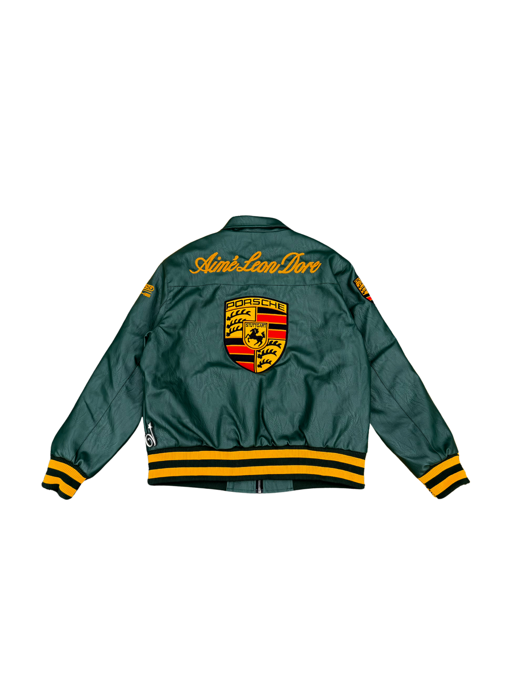 Aime Leon Dore x Porsche 993 Turbo Leather Club Jacket Green