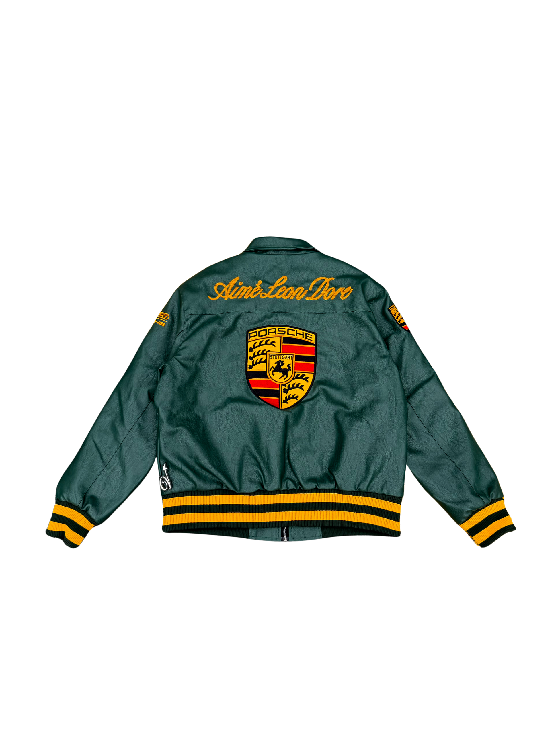 Aime Leon Dore x Porsche 993 Turbo Leather Club Jacket Green