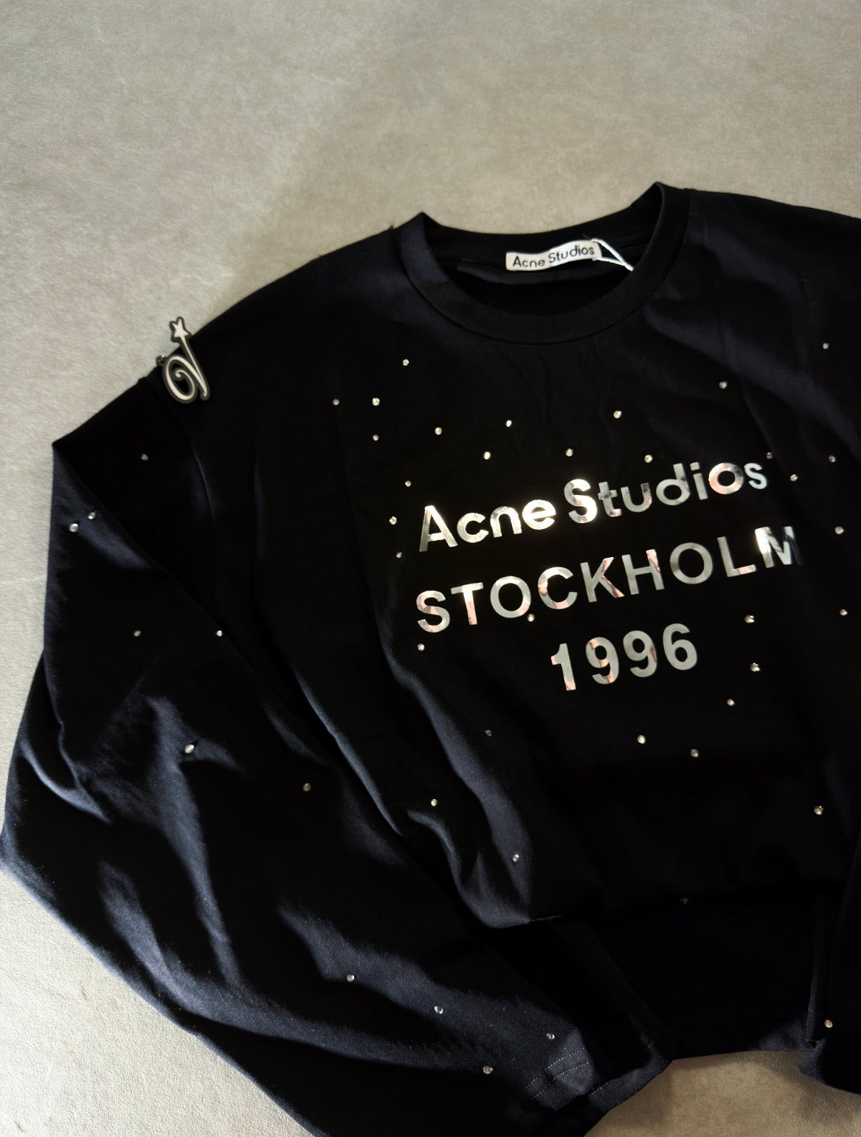 Acne Studios Edden Rhinestone Longsleeves Black MEDIUM - ON HAND