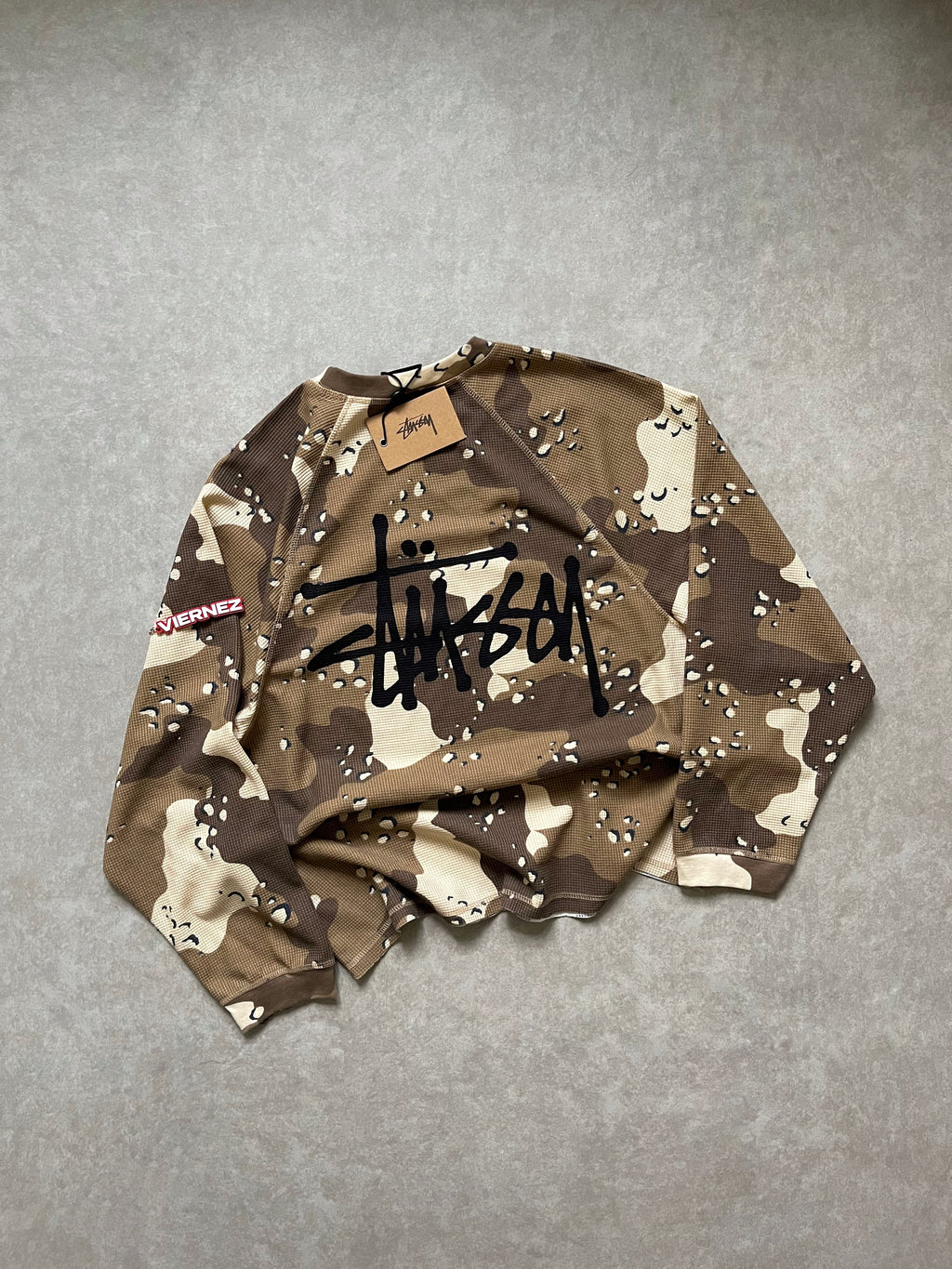 Stussy Sand Camo Waffle longsleeves