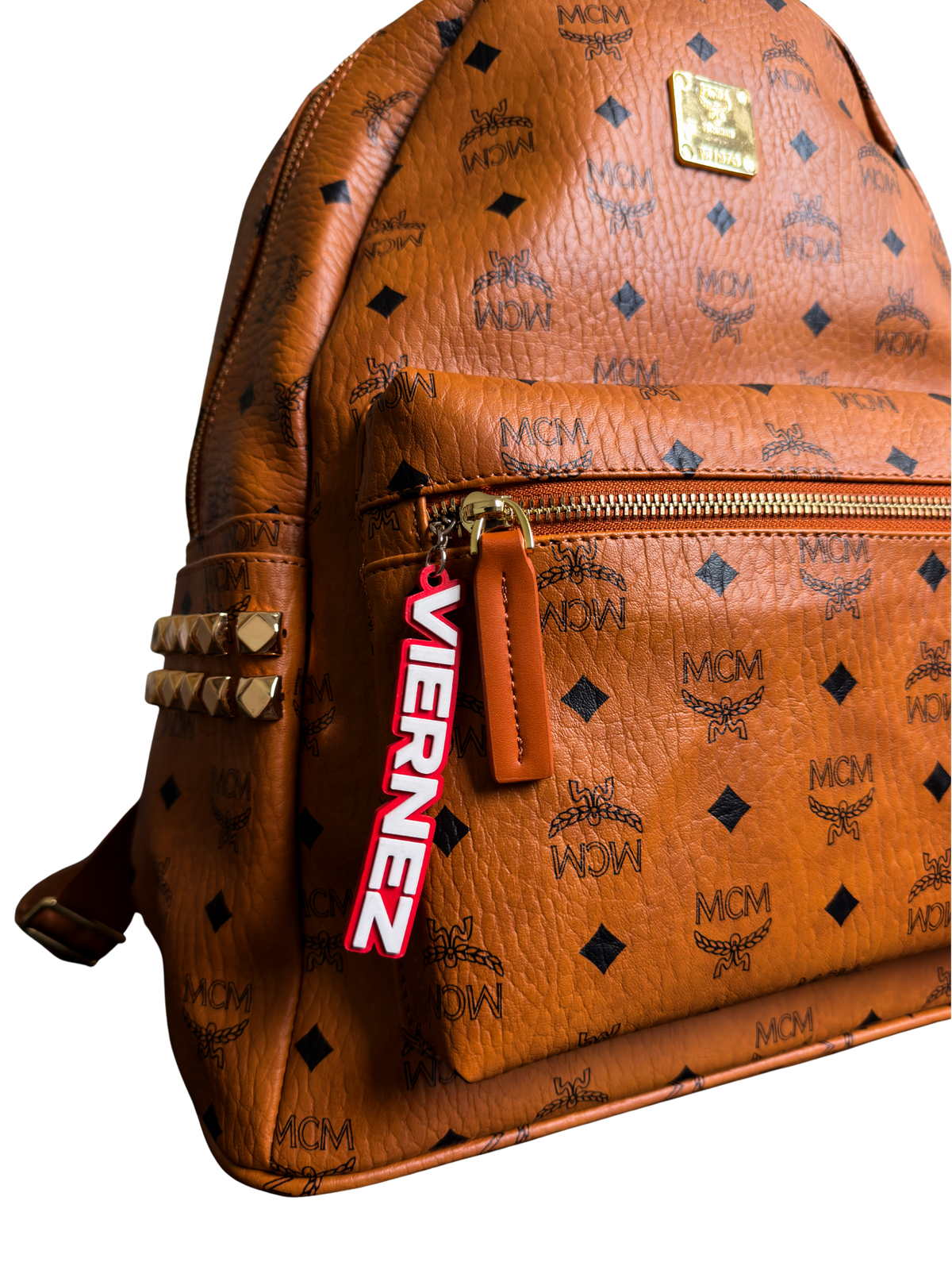 MCM Stark Side Studs Backpack in Visetos