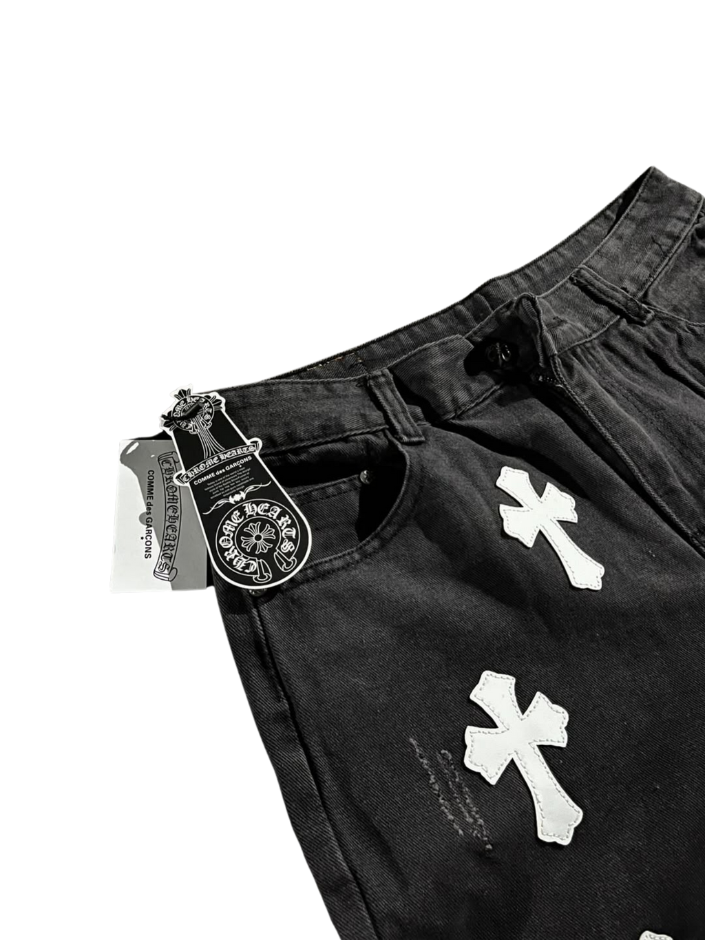 CH White Cross Flared Pants