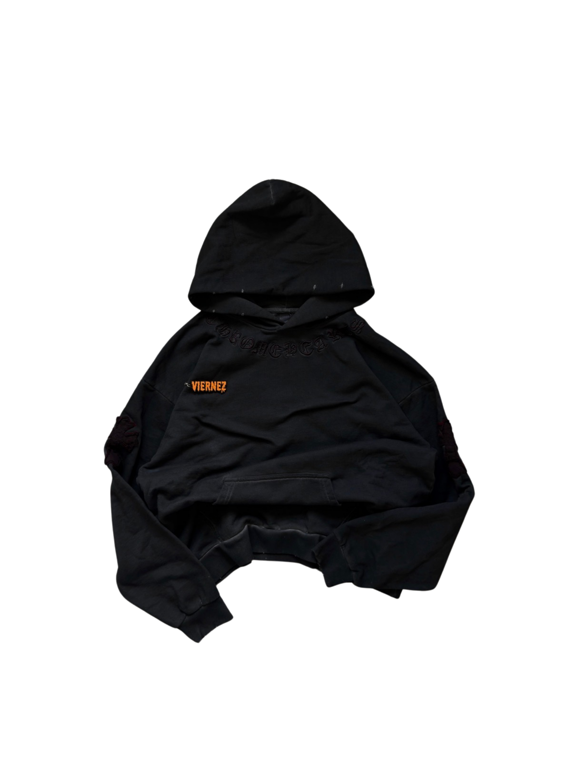 Chrome Hearts Gothic Patchwork Distressed Hoodie
