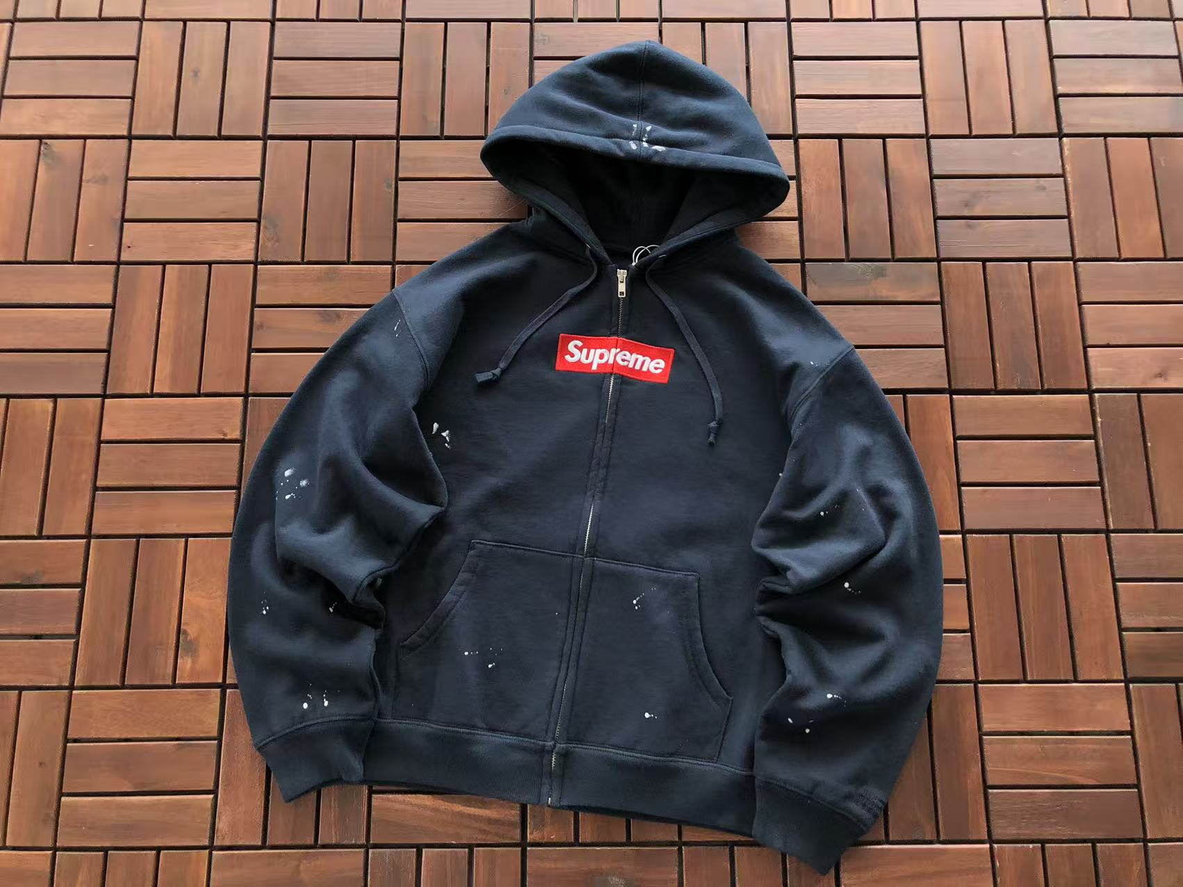 Supreme x MM6 Box Logo Zip Up Hoodie