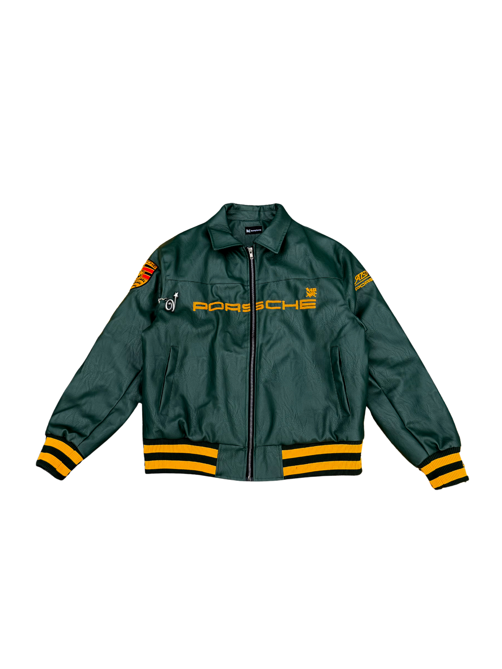 Aime Leon Dore x Porsche 993 Turbo Leather Club Jacket Green