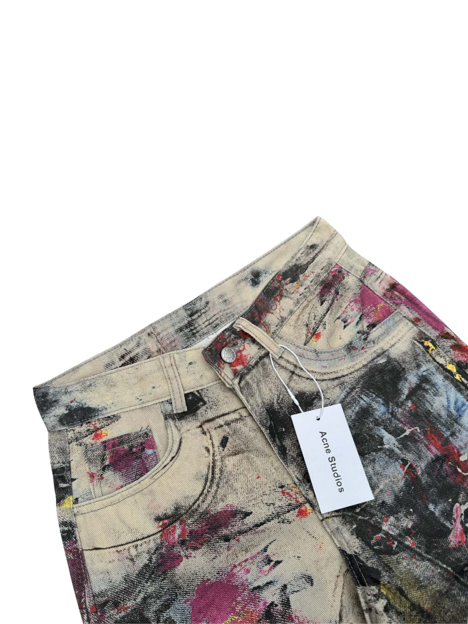Acne Studios Men's 1981 U Painter Printed Decorator Jeans