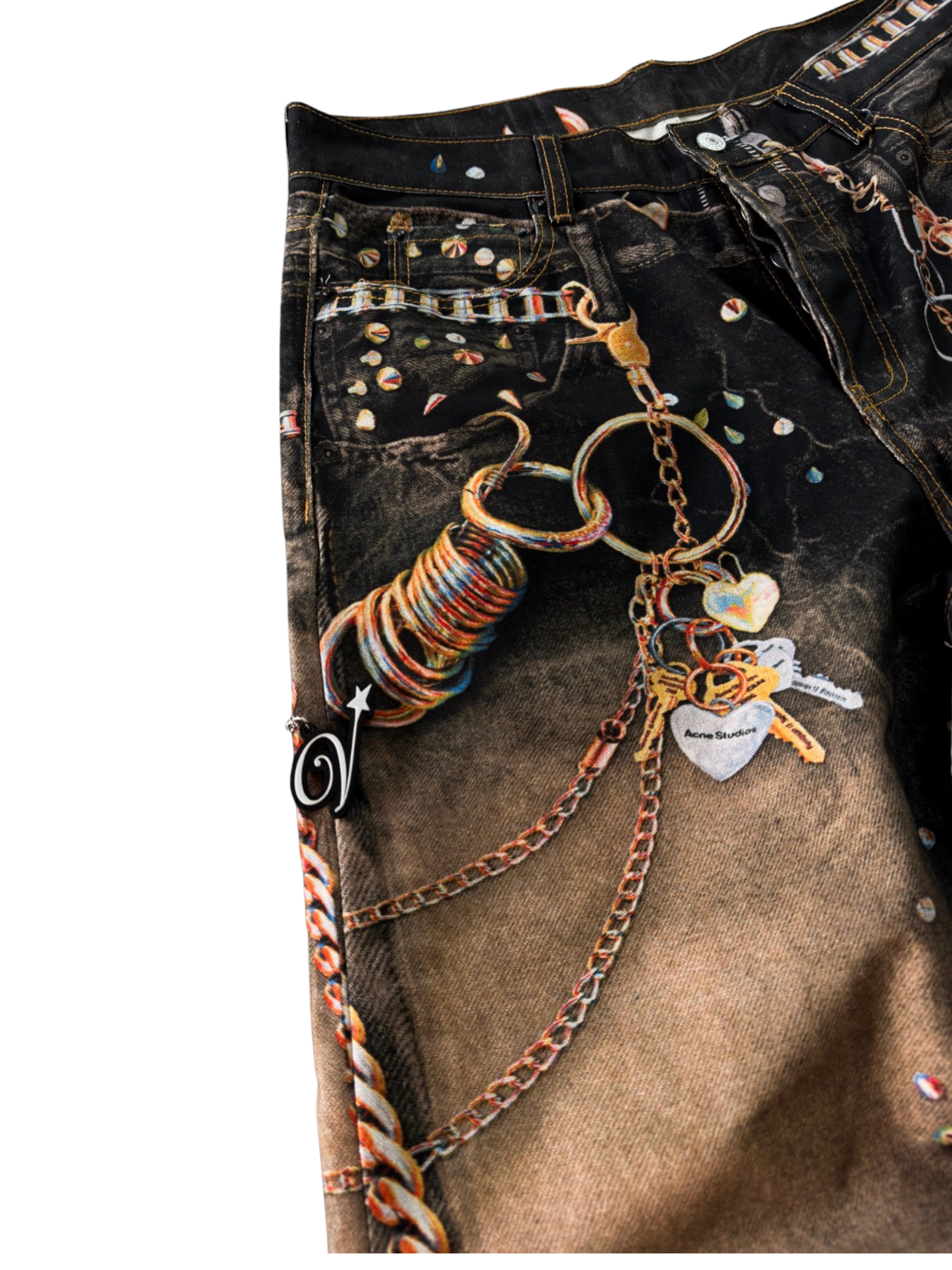 Acne Studios 1981 Biker trompe-l'œil Jeans