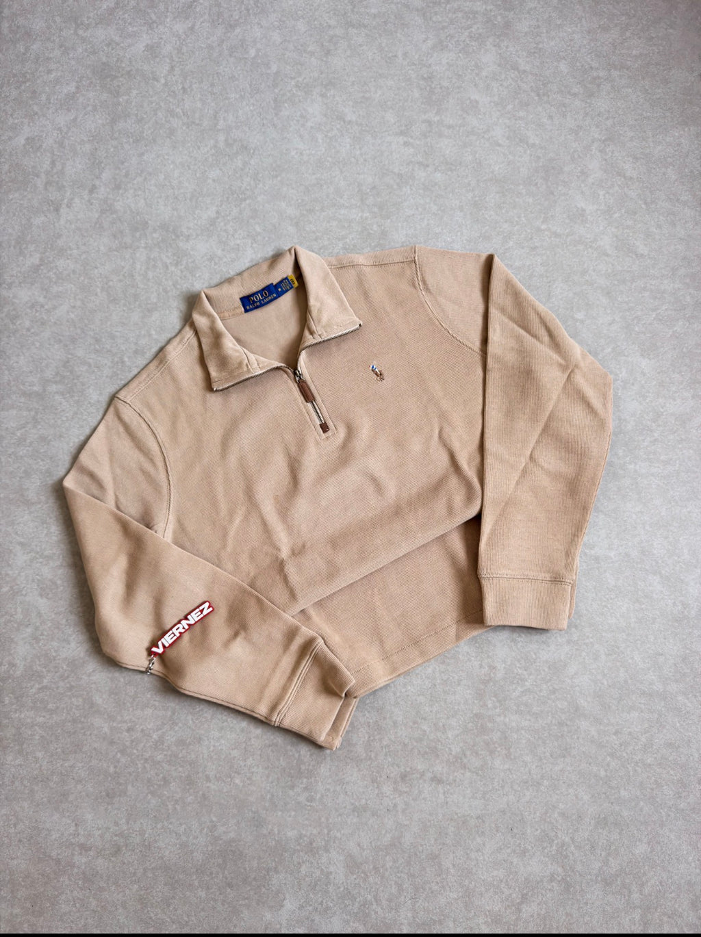 R.L Half Zipped Jumper BEIGE - New tones (On hand, MEDIUM only)