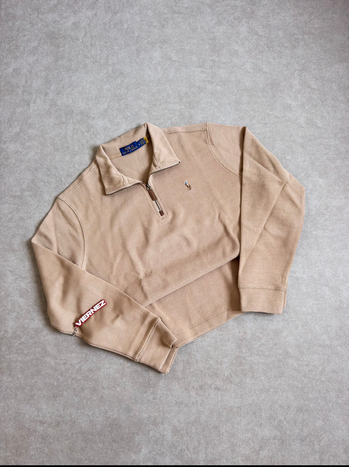 R.L Half Zipped Jumper BEIGE - New tones (On hand, MEDIUM only)