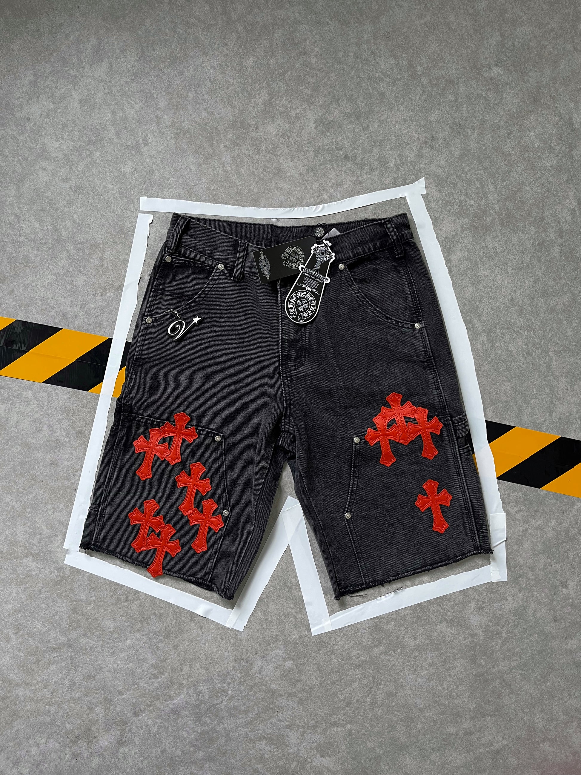 Chrome Hearts Orange Patchwork jorts