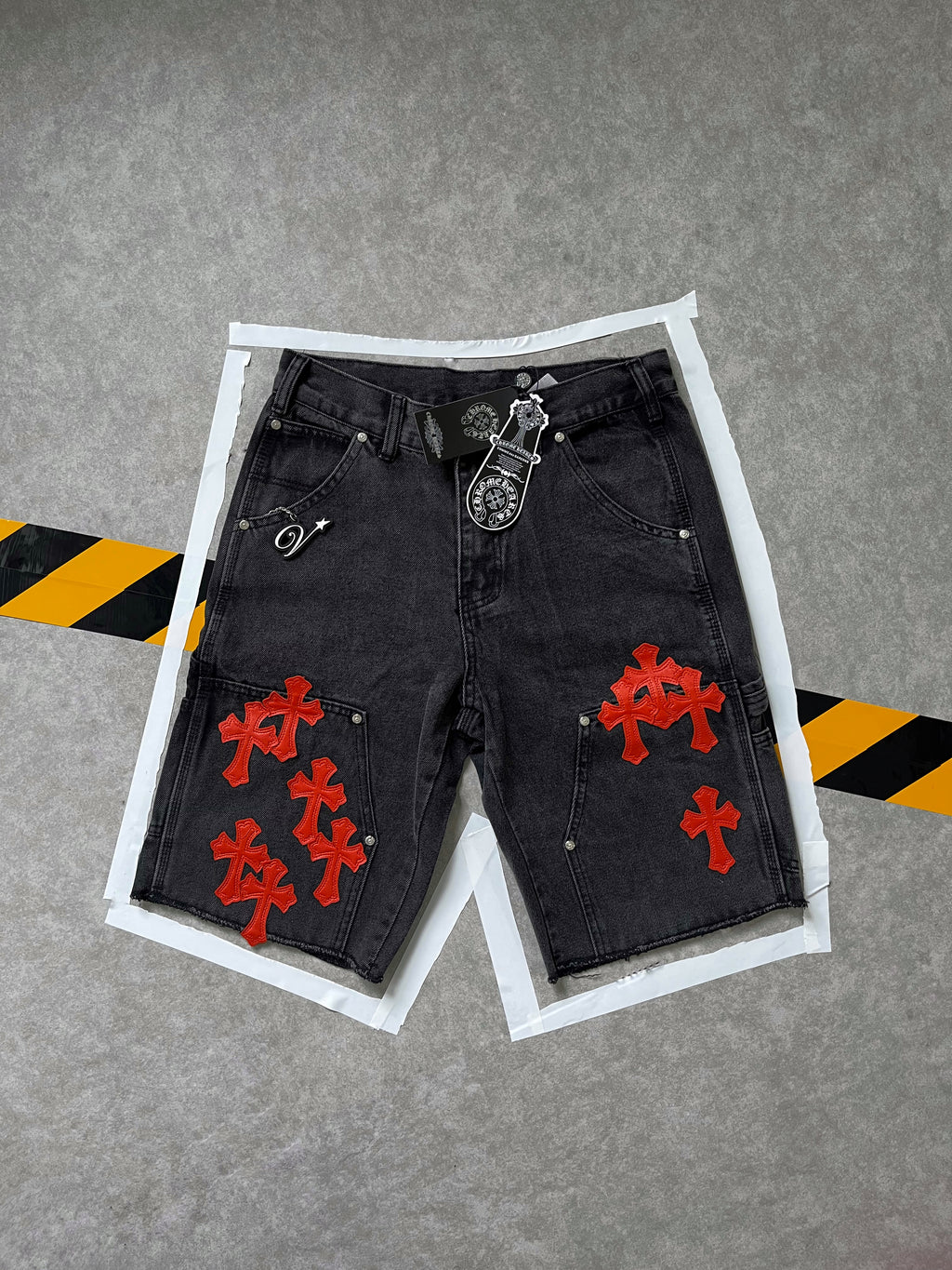 Chrome Hearts Orange Patchwork jorts