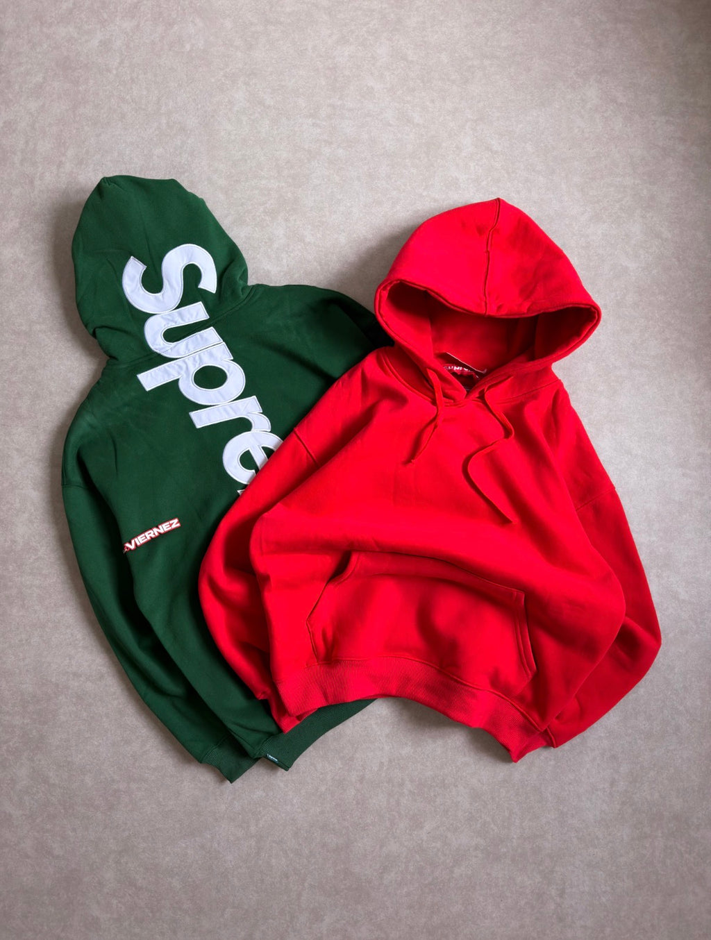Supreme Satin Appliqué Hoodie (Green and Red)