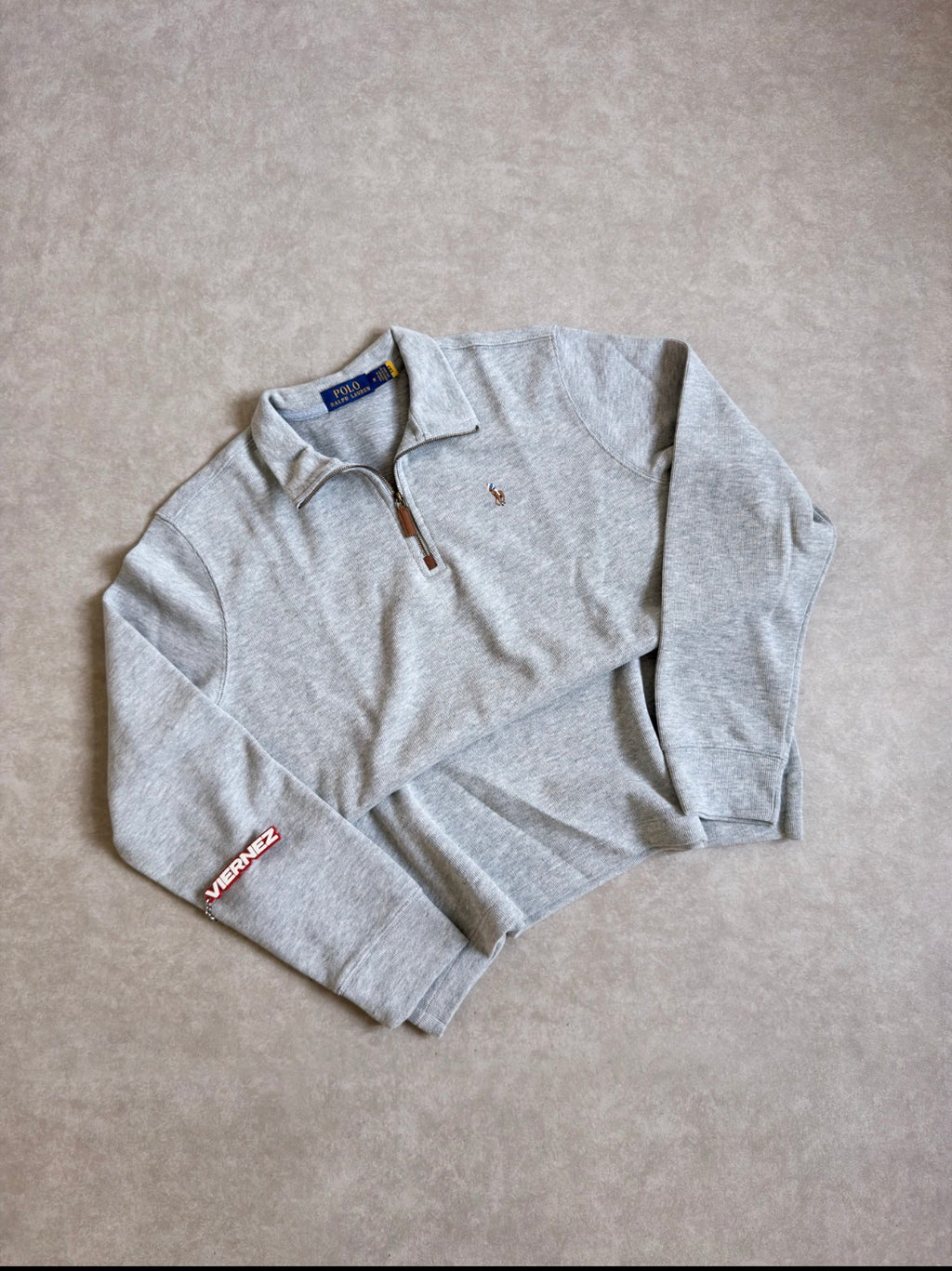 R.L Half Zipped Jumper LIGHT GRAY - New tones (On hand, MEDIUM only)