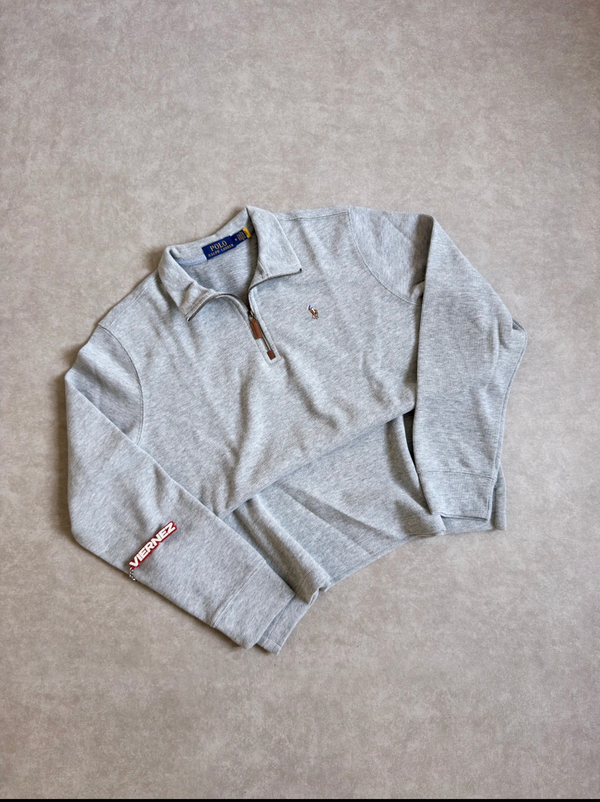 R.L Half Zipped Jumper LIGHT GRAY - New tones (On hand, MEDIUM only)