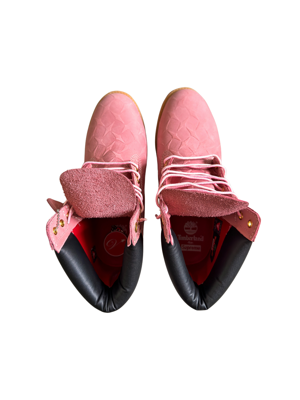 Supreme x Timberland Diamond Plate Pink 6-Inch Premium Waterproof Boots