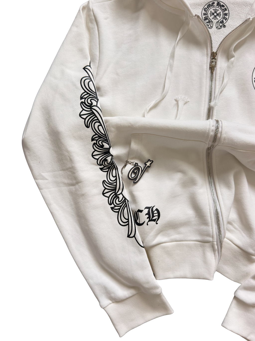 Chrome Hearts Las Vegas Exclusive horseshoe zip hoodie in White