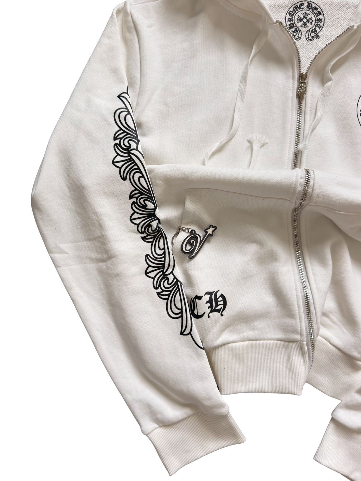 Chrome Hearts Las Vegas Exclusive horseshoe zip hoodie in White