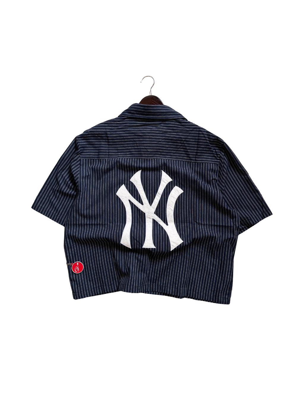 Yankees X Fog Pinstripe Polo in Navy Blue Medium - ON HAND