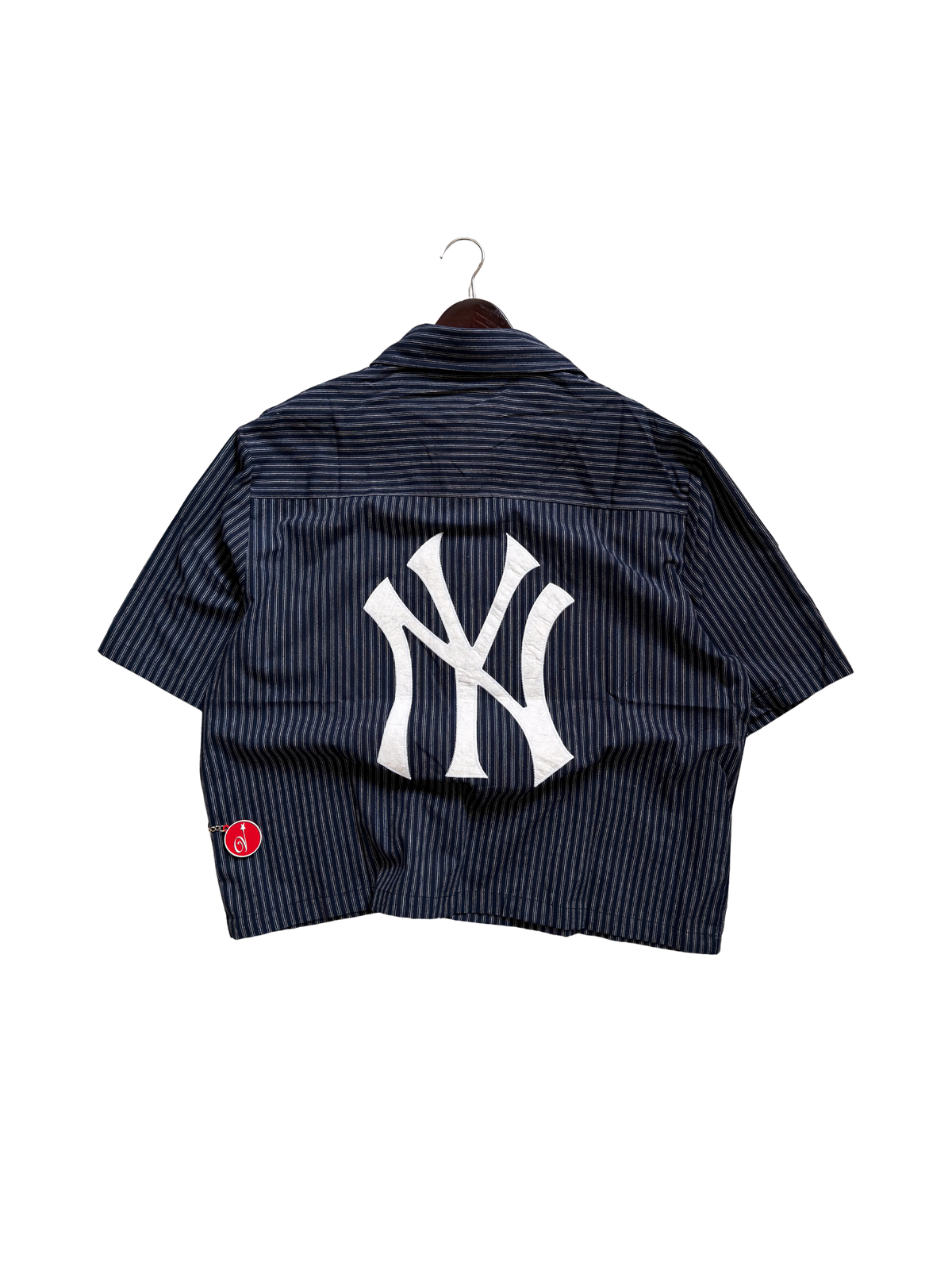 Yankees X Fog Pinstripe Polo in Navy Blue Medium - ON HAND