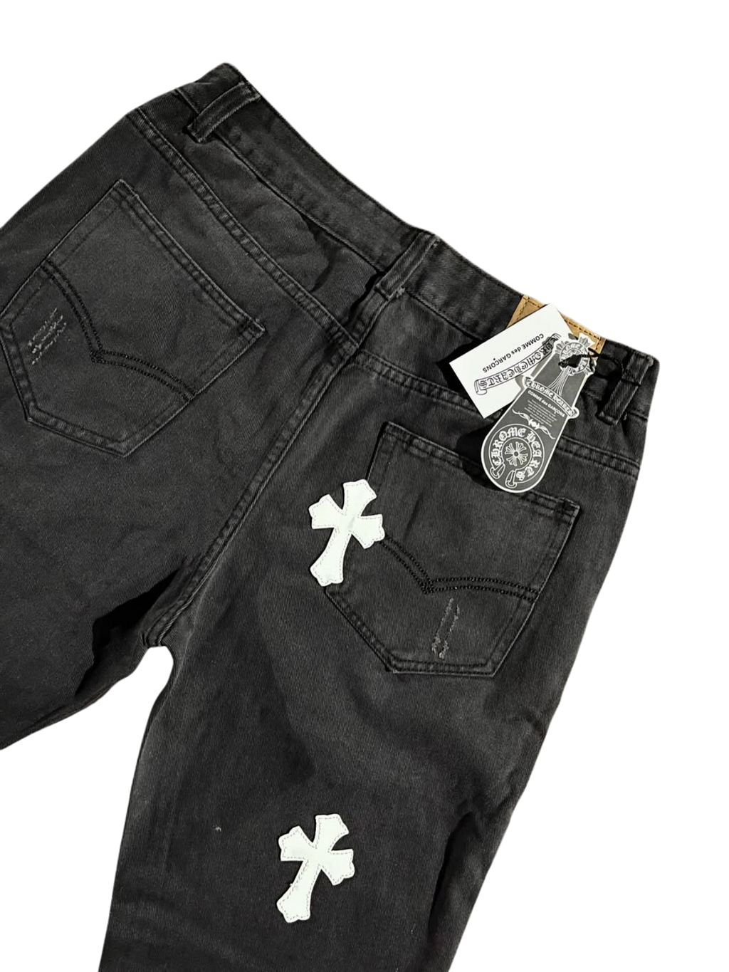 CH White Cross Flared Pants