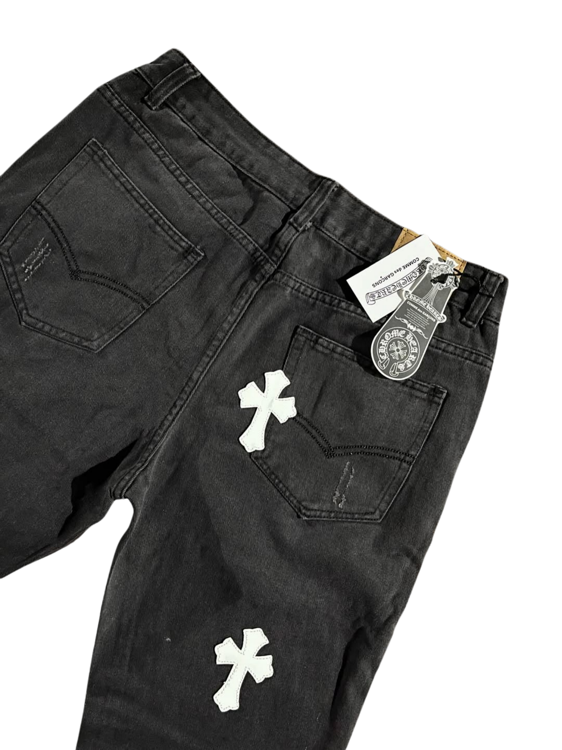 CH White Cross Flared Pants