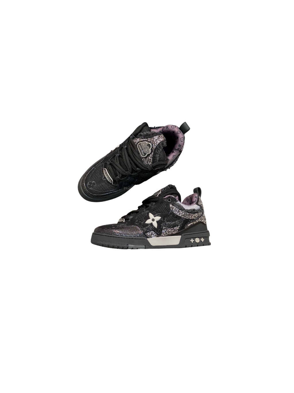 Louis Vuitton Skate Trainer Black Swarovski Monogran Sneaker