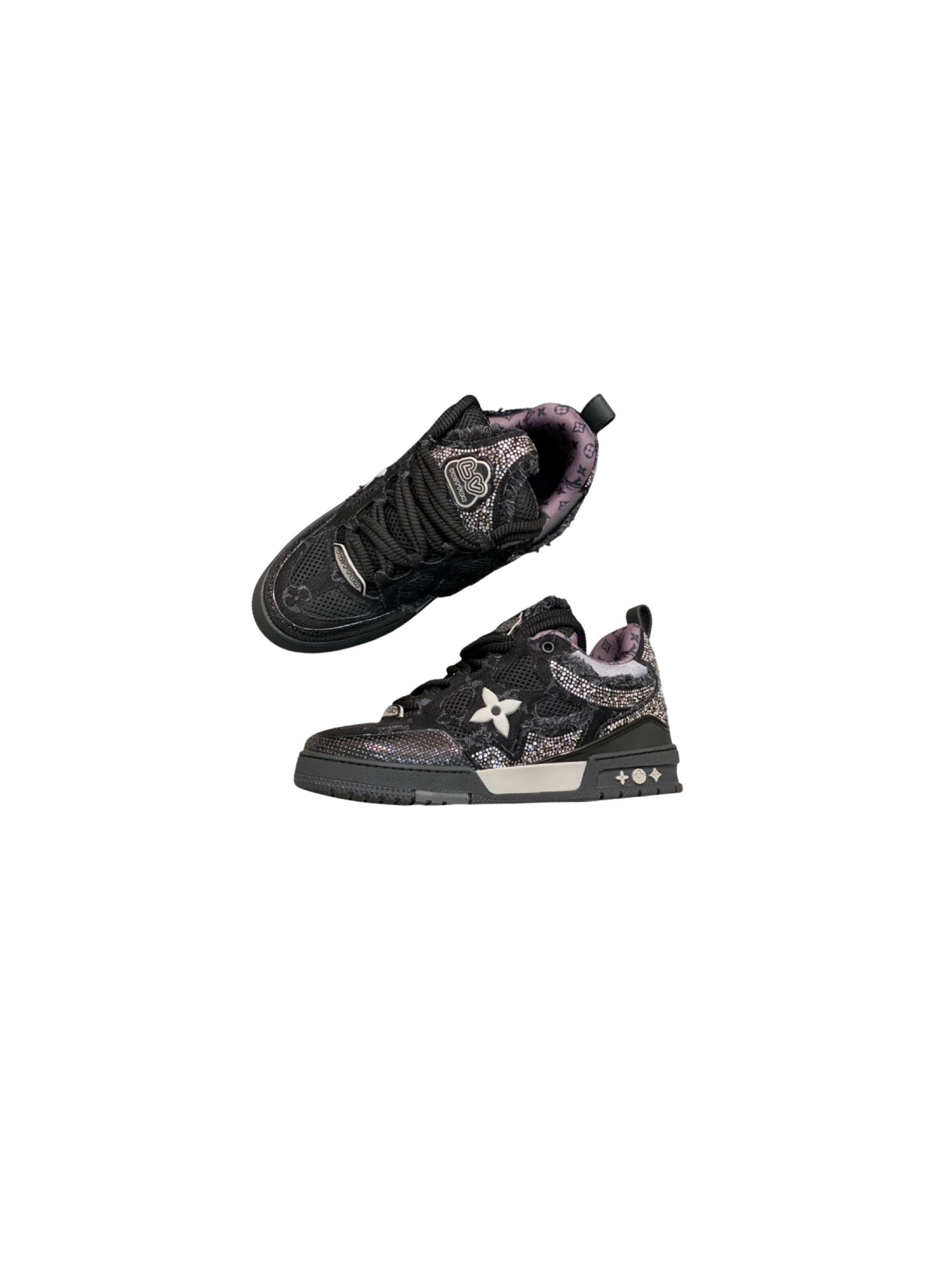 Louis Vuitton Skate Trainer Black Swarovski Monogran Sneaker