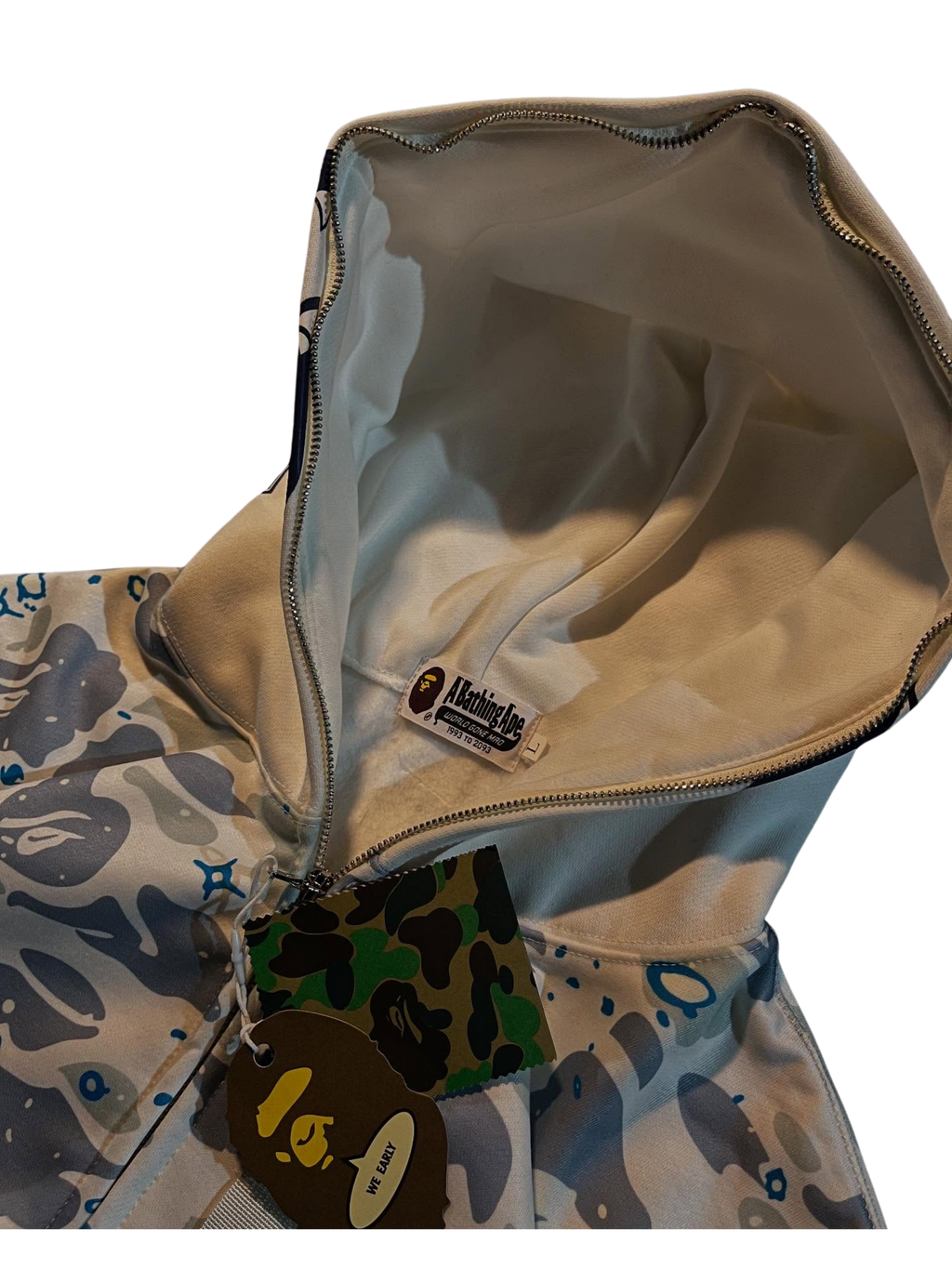 Bape shark camo white hoodie