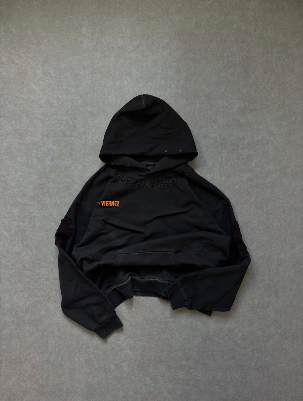 Chrome Hearts Gothic Patchwork Distressed Hoodie