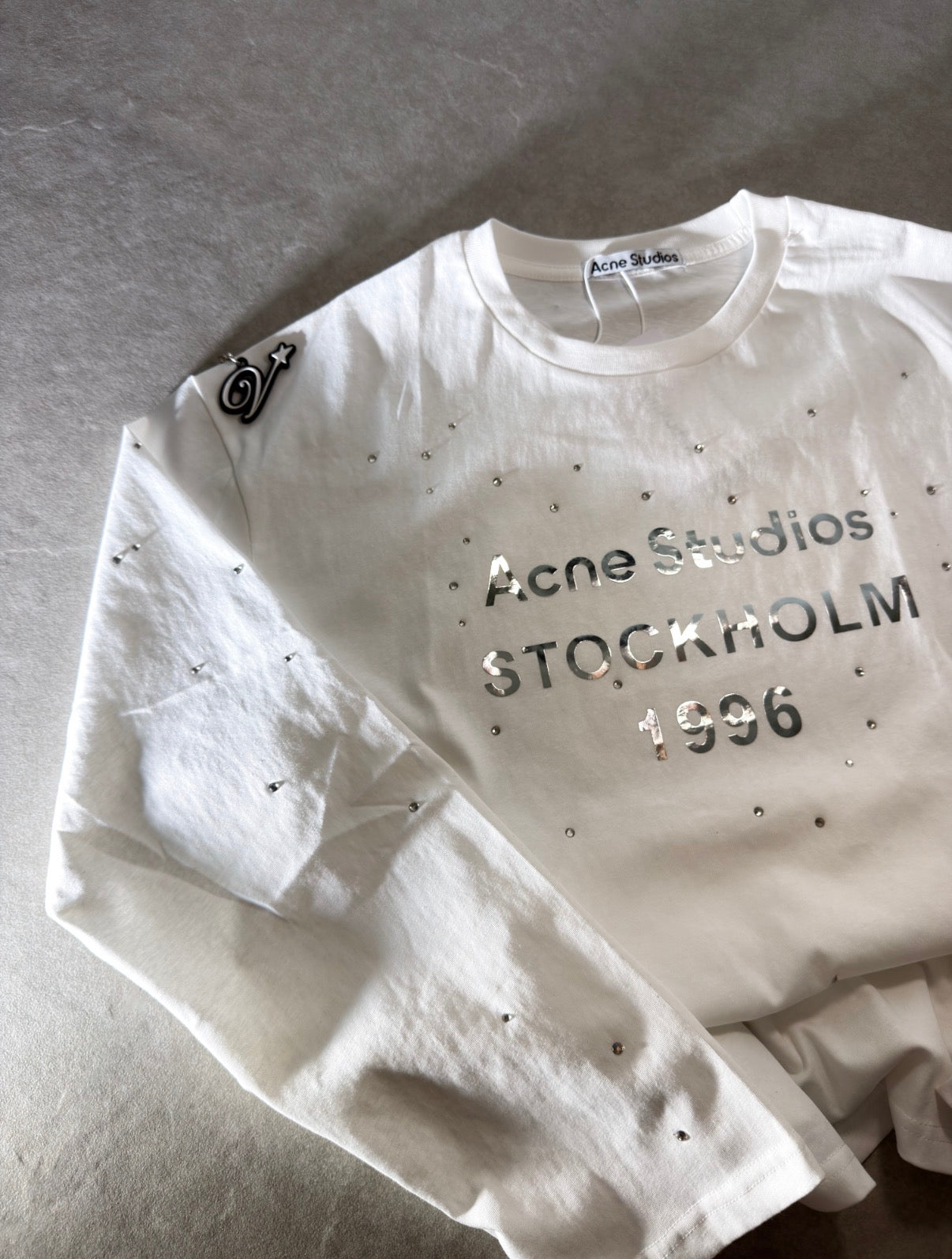 Acne Studios Edden Rhinestone Longsleeves White MEDIUM - ON HAND