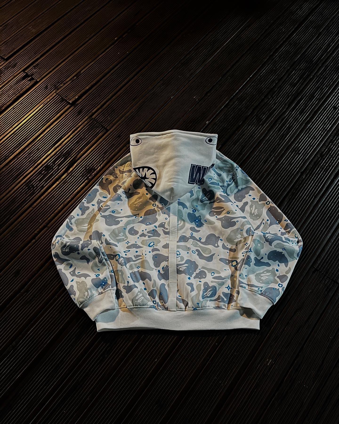 Bape shark camo white hoodie