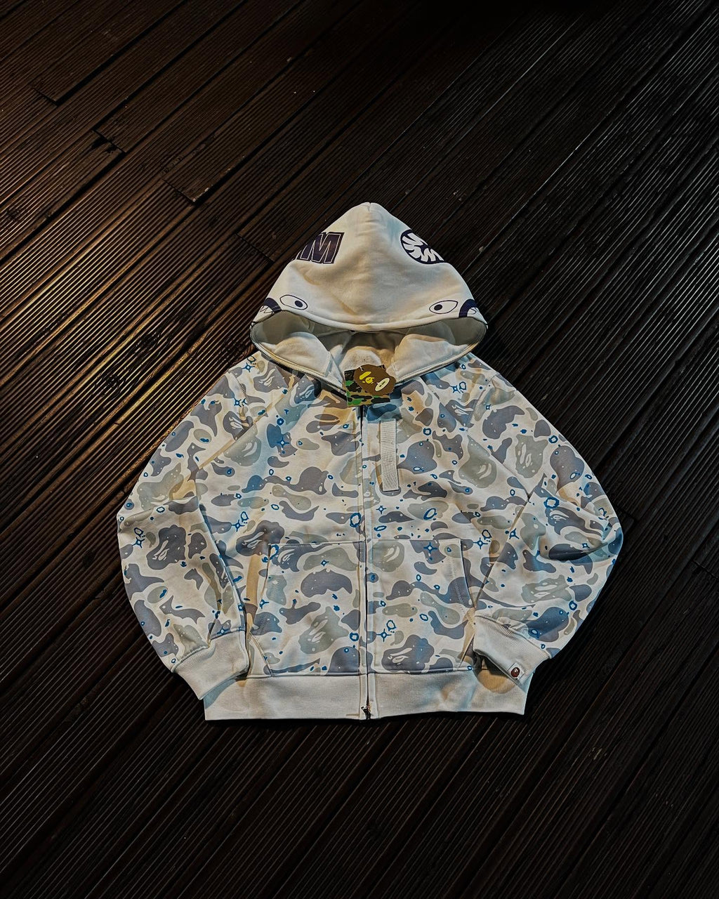 Bape shark camo white hoodie